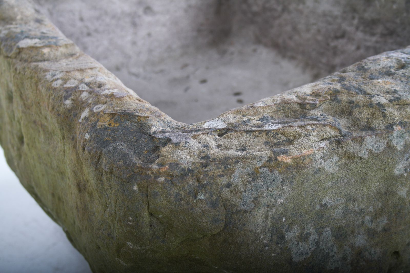 photo buy A Primitive Pair Of Stone Trough Garden Planters With Weathered Patina