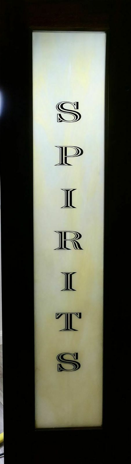 Full Length Opaline Glass Bar Sign, Spirits photo furniture