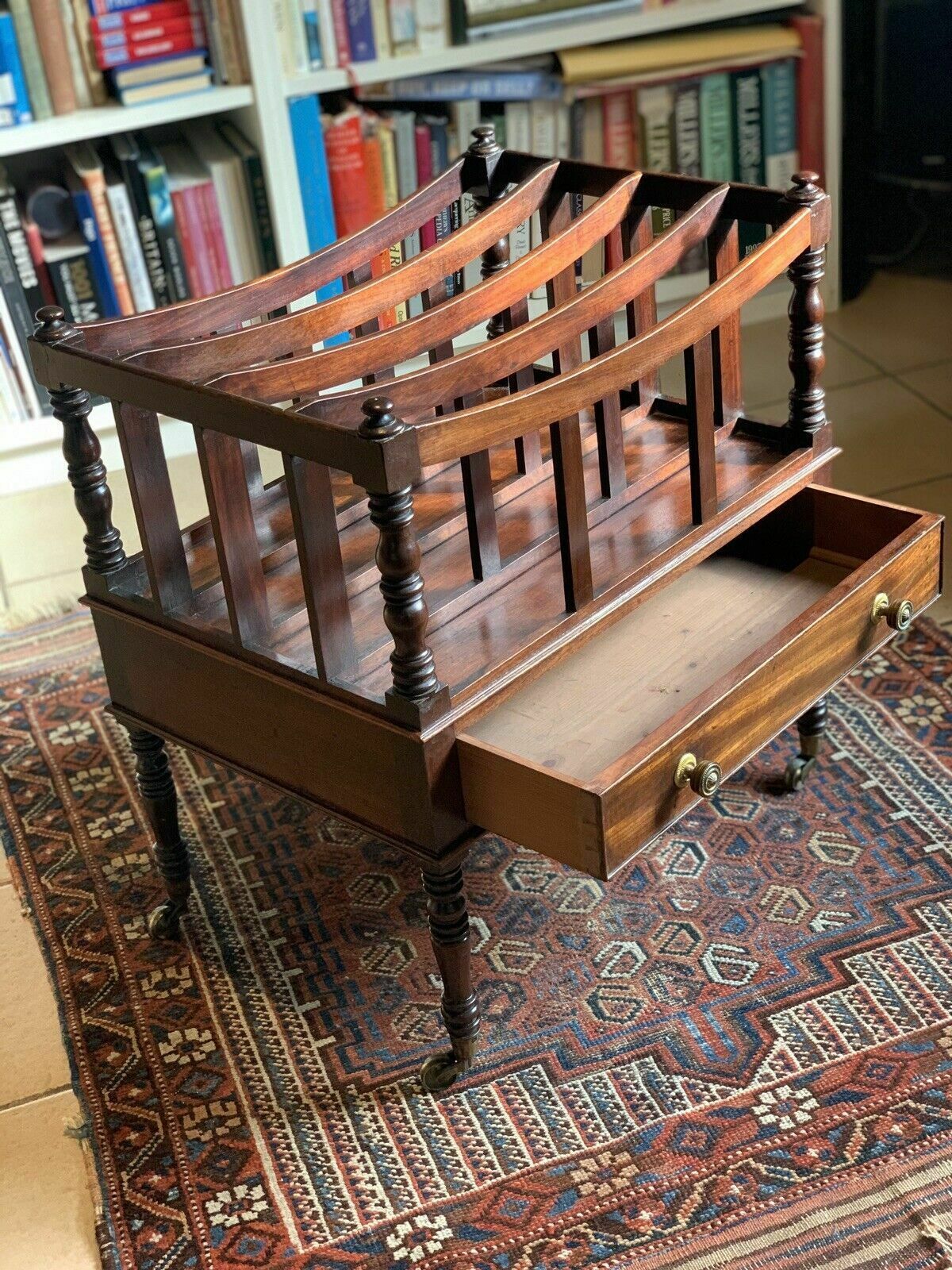 A Handsome And Large Regency Mahogany Canterbury C1810 photo Home Decor