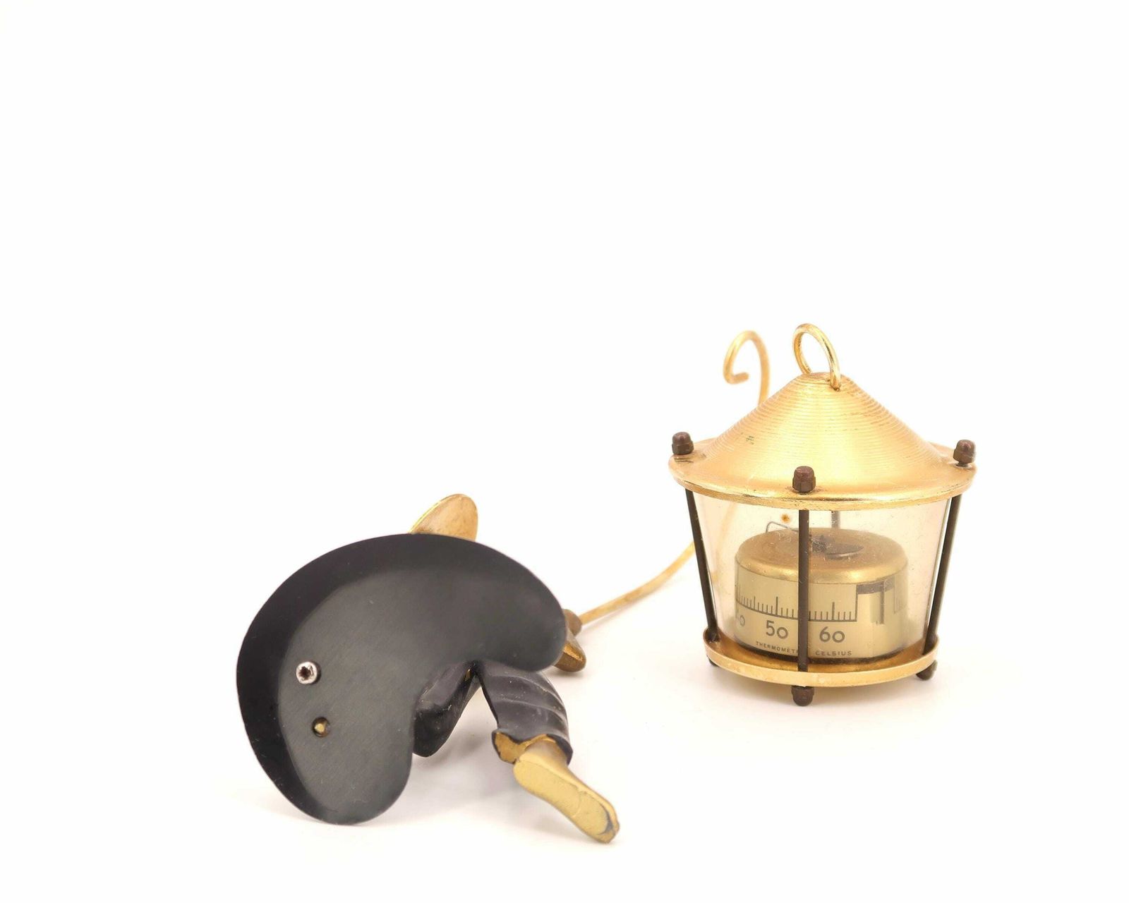 Austrian Bronze By Richard Rohac, Asian Man With Thermometer, 1950s / Paperweight, Walter Bosse Style photo vinterior