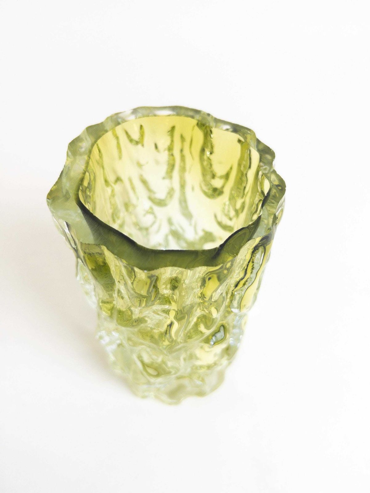 Vintage Green Bark Glass Vase   Cylinder Glass Bud Vase By Ingrid Glashütte   Made In Germany photo vintage
