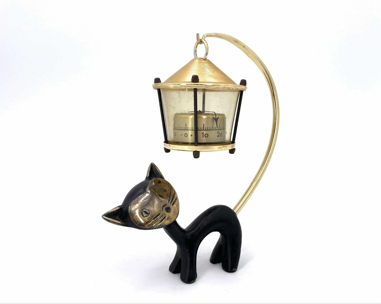 Walter Bosse Sculpture, Cat With Thermometer, 1950s / Mid Century Modern Figurine, Sculpture, Animal, Austrian Art photo for sale