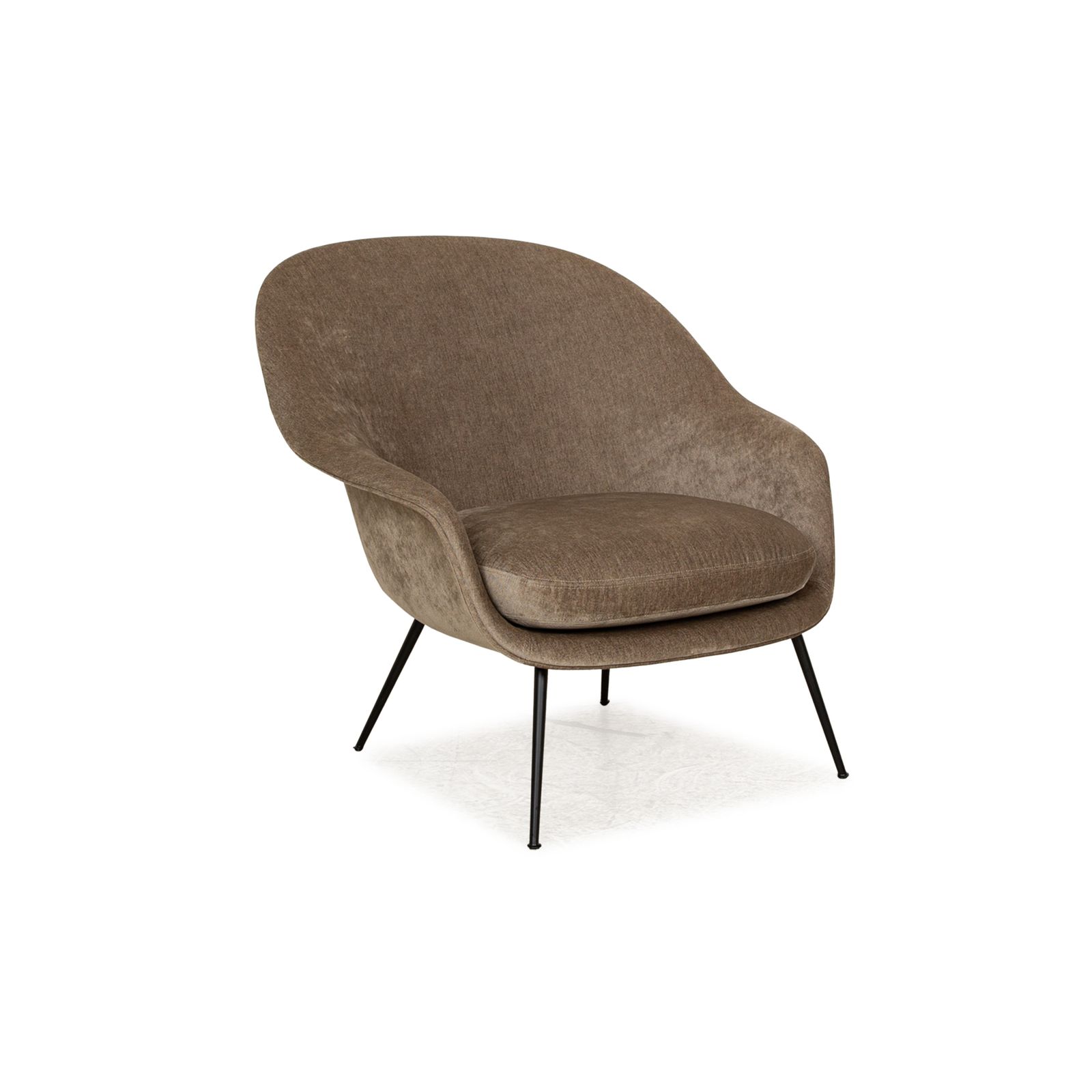 Gubi Bat Fabric Armchair Brown Brown Green Frame Black
