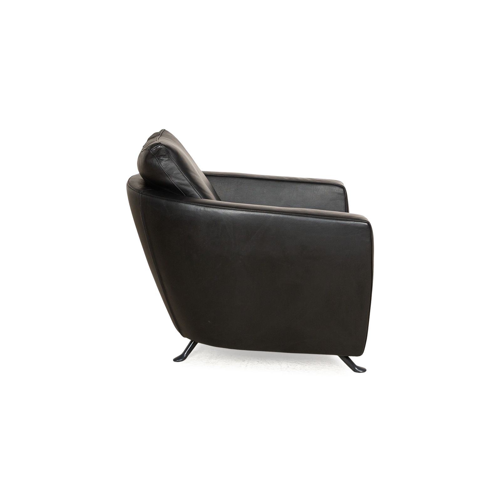 Fsm Sesame Leather Fauteuil Zwart photo vintage