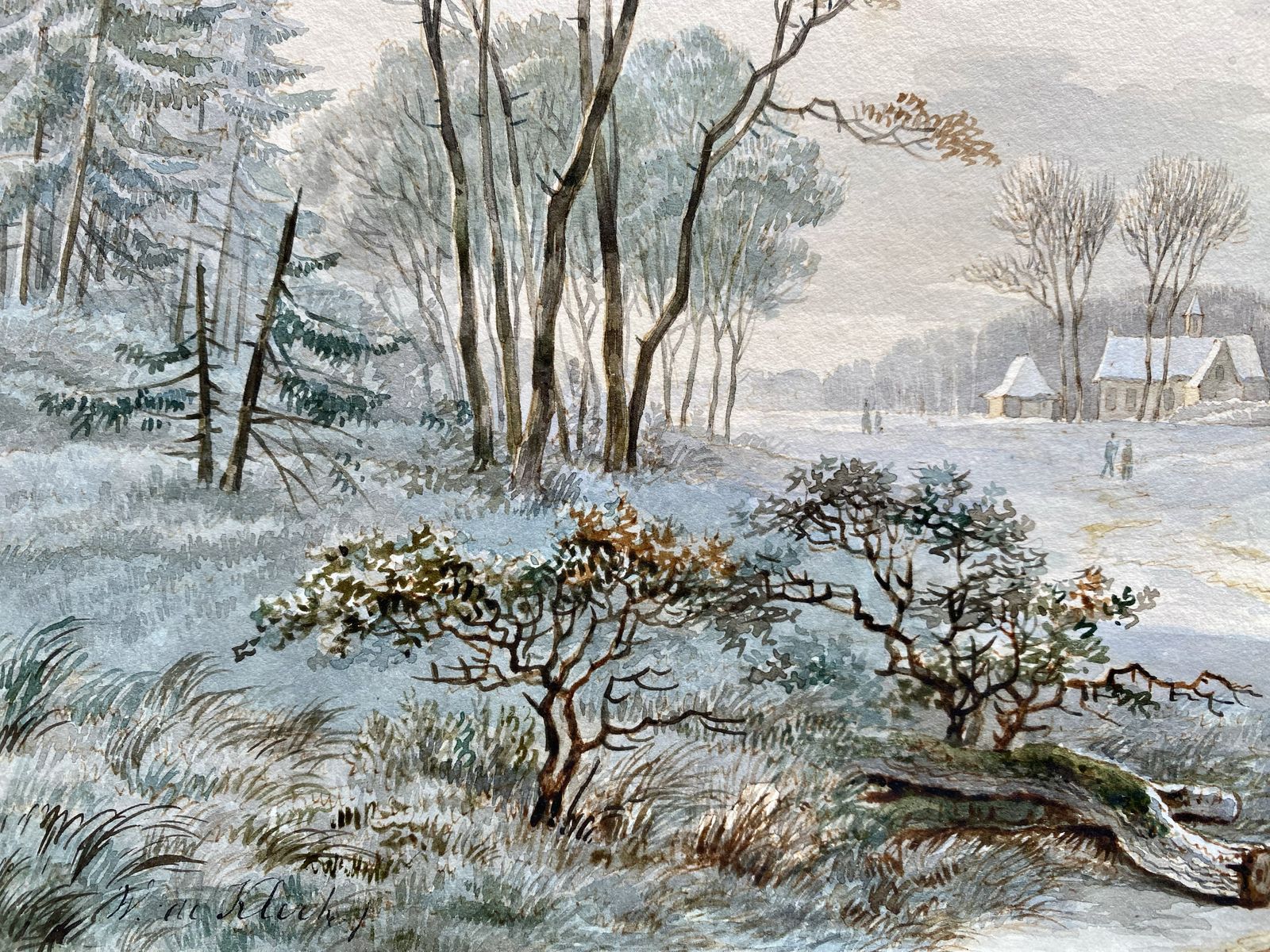 'A Winter Landscape With An Ox Cart' By Willem De Klerk (1800  – 1876) photo vinterior