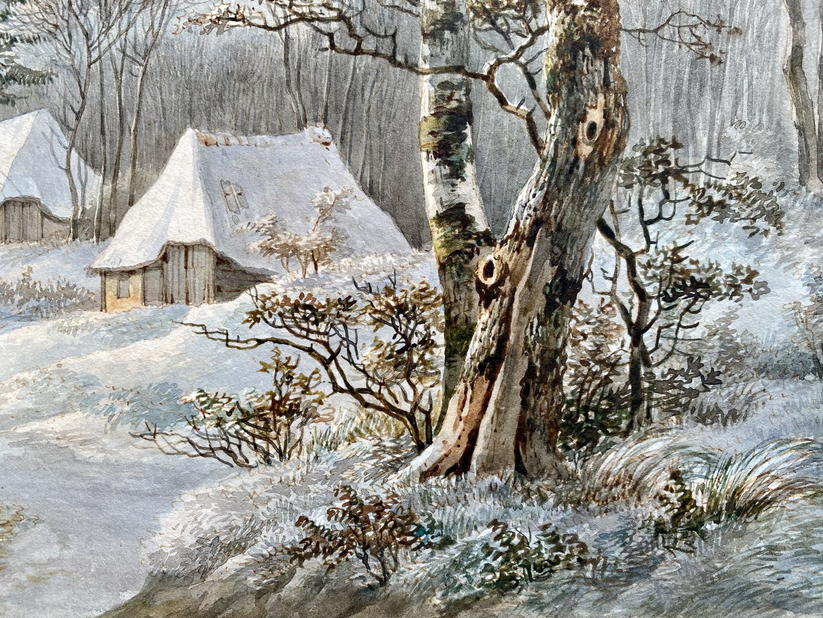 'A Winter Landscape With An Ox Cart' By Willem De Klerk (1800  – 1876) photo vintage