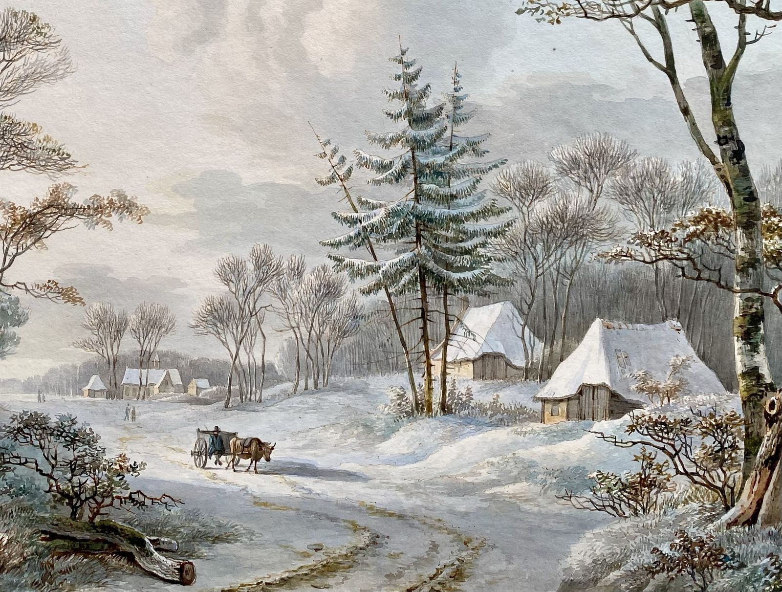 photo furniture 'A Winter Landscape With An Ox Cart' By Willem De Klerk (1800  – 1876)