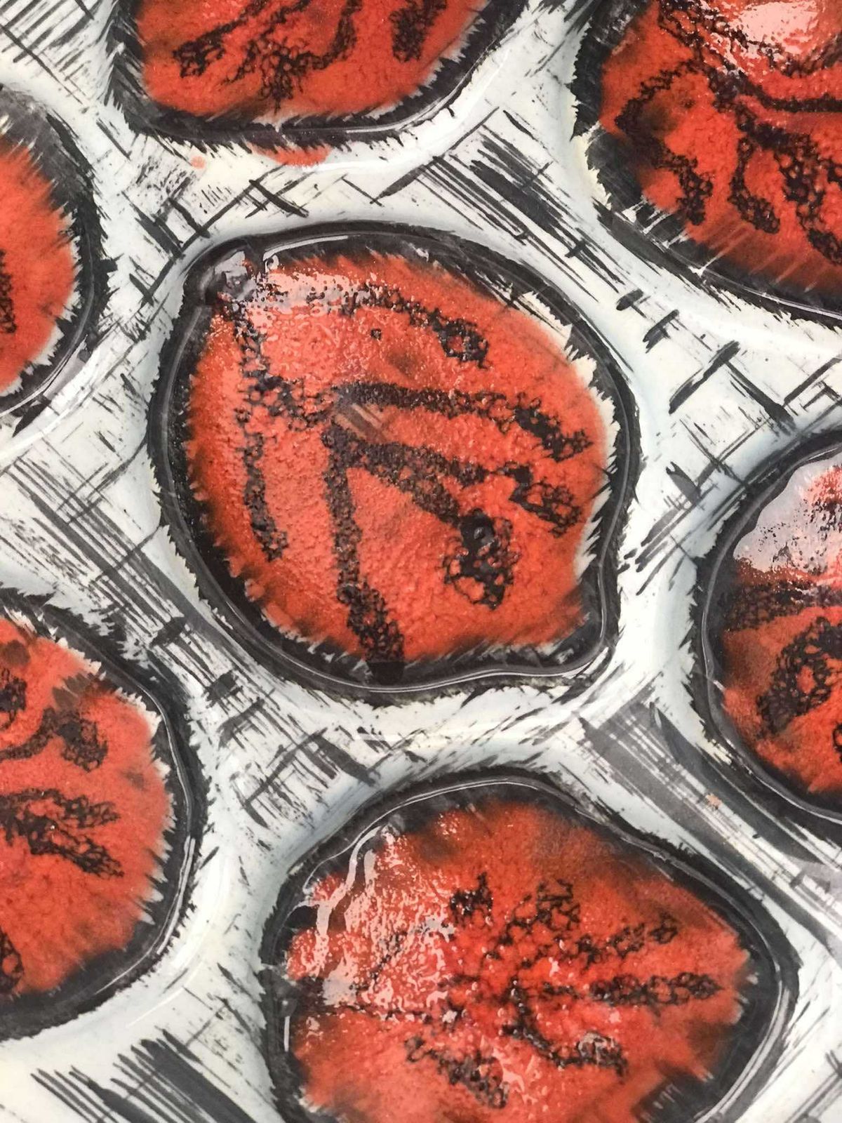 Oyster Plates Pornic French Red Black Decor Hand Painted Faience Plate Kitchen Decor Coastal Decor Beach Side Decor Gift Collector Kitchen photo buy