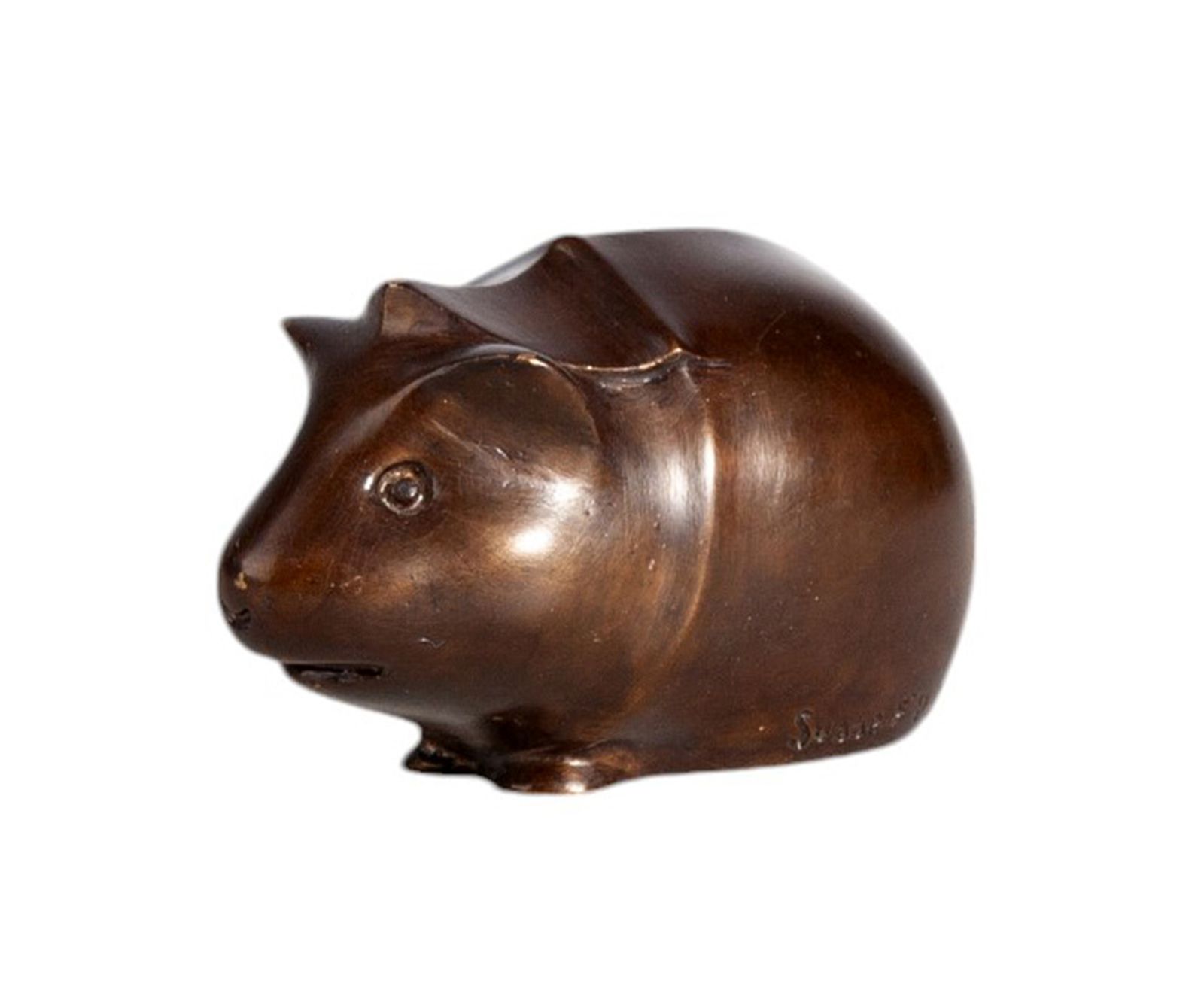 1920s Art Déco Small Guinea Pig Bronze Paperweight/Sculpture By édouard Marcel Sandoz Manufactured By Susse Frères, France