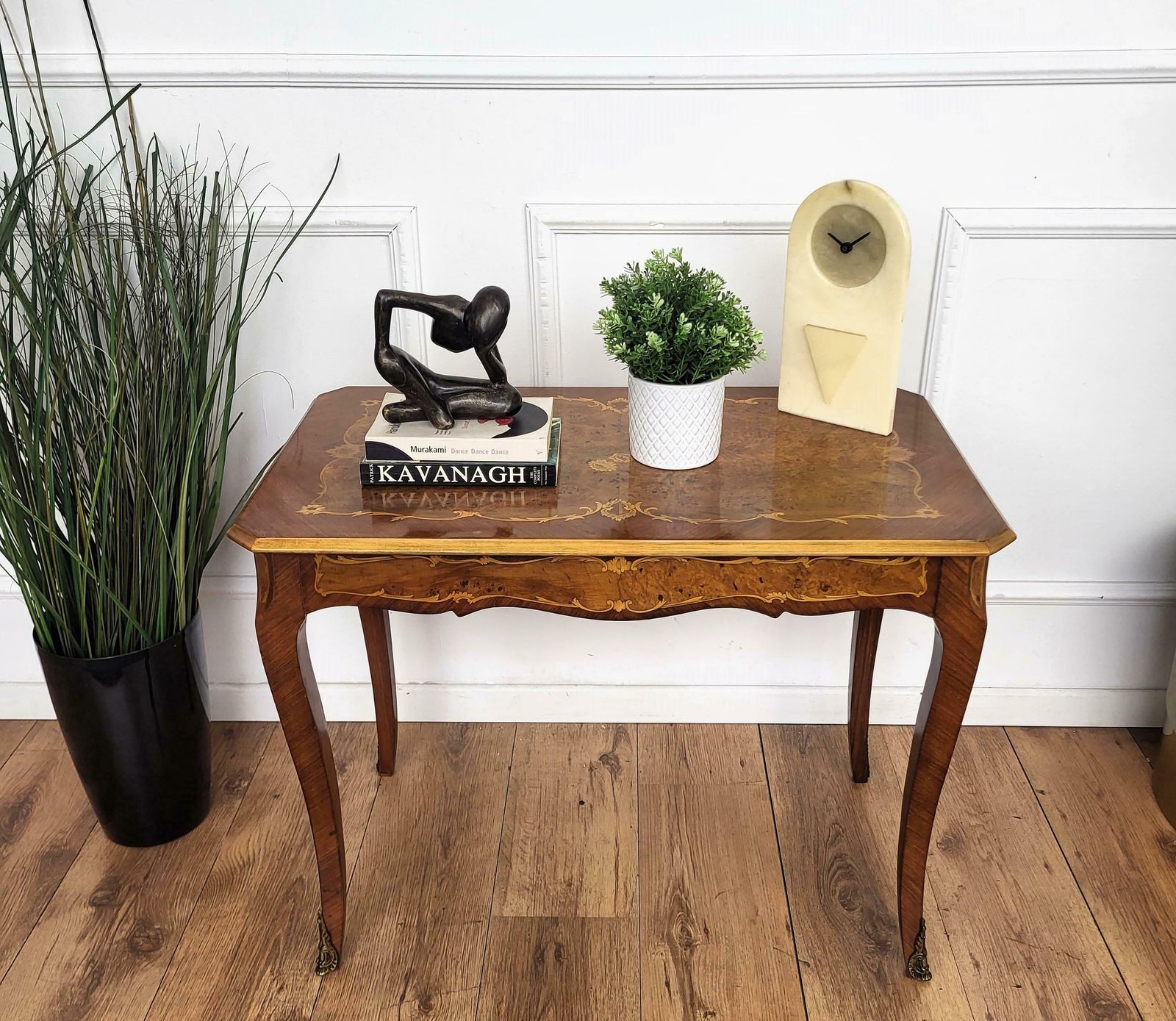 Italian Walnut Inlay Marquetry Saber Legs Sofa Or Side Table photo furniture
