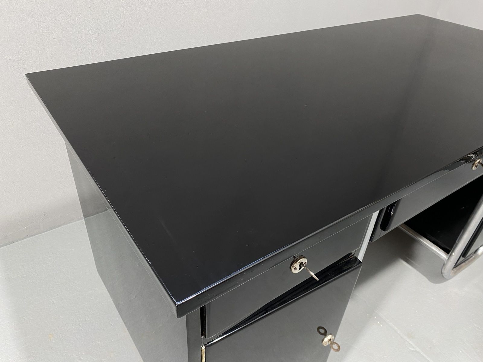 photo furniture Czechoslovak Modernist Chrome And Wood Writing Desk, 1950´S, Europe