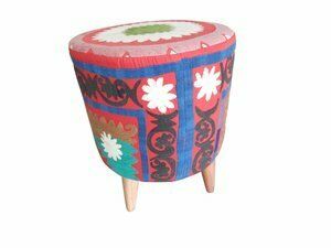 Turkish Uzbek Suzani Ottoman, 1980s photo furniture