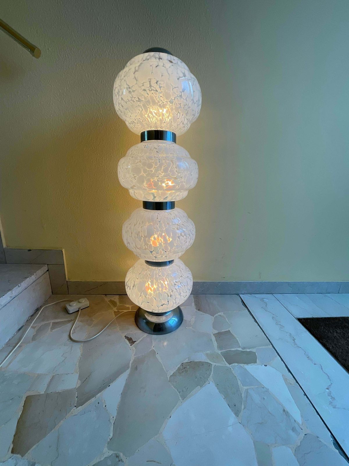 Carlo Nason   Mazzega   Murano Blown Glass And Steel Floor Lamp photo vinterior