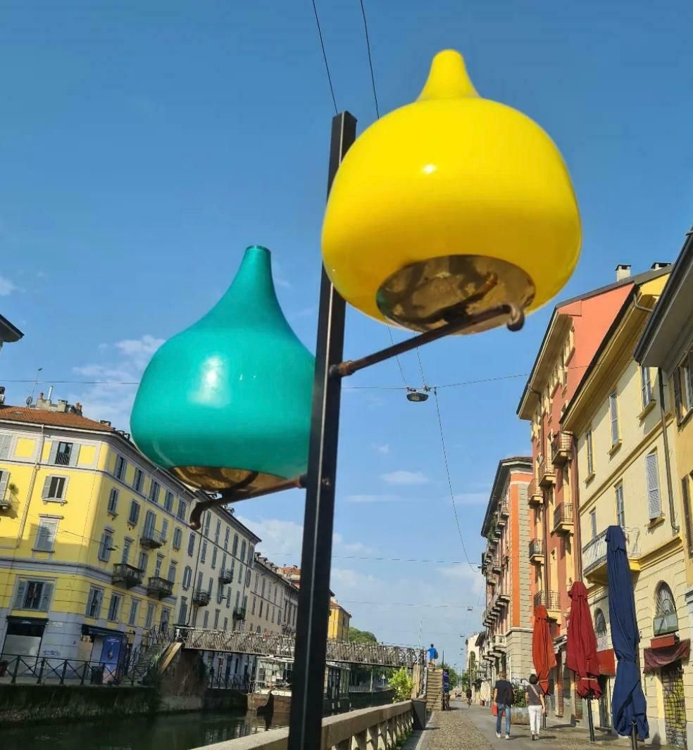 Stilnovo Floor Lamp Brass Glass Marble Iron 1950s Italy photo vintage