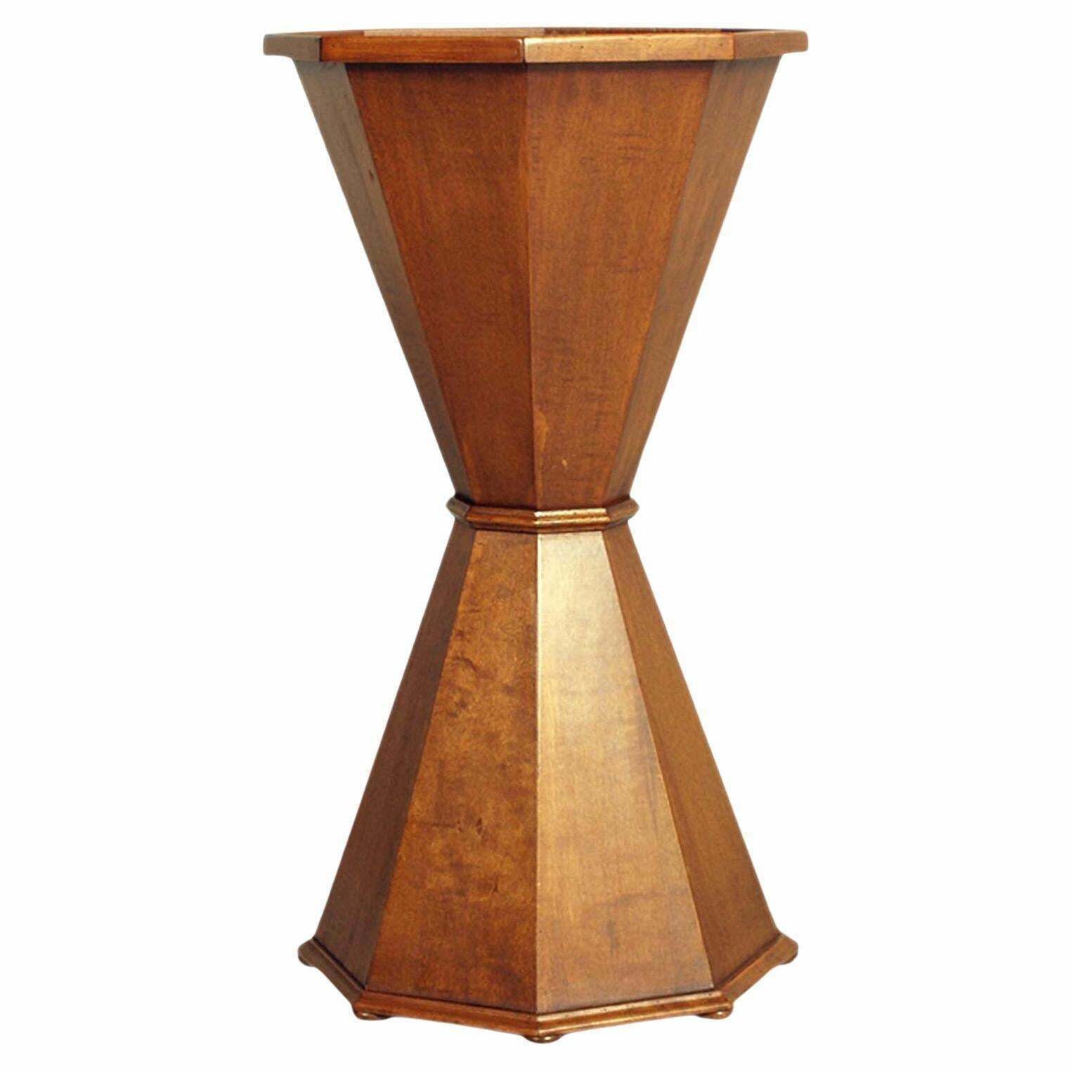 Hourglass Shaped Masonic Column In 1930s Wax Polished Walnut