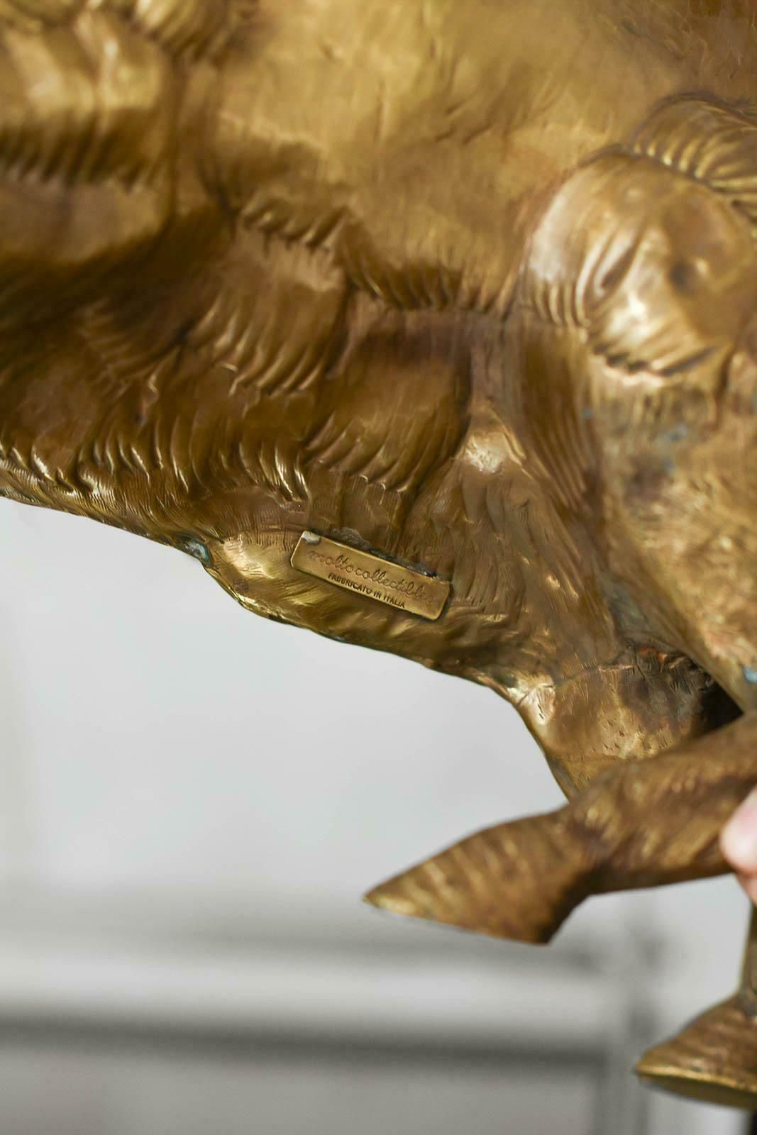 Large Brass Bison By Edizioni Molto, 1970s Style photo vinterior