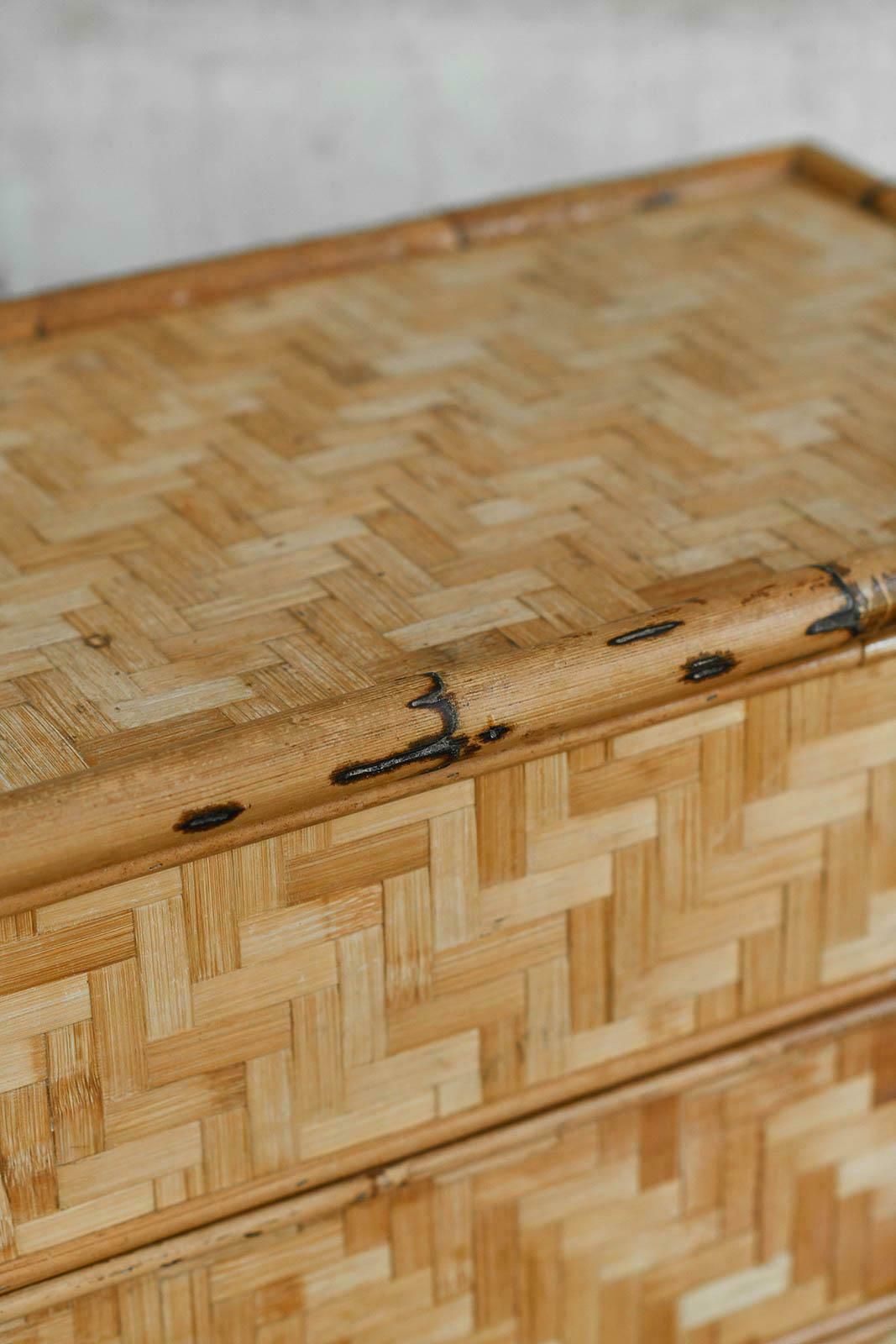 Chest Of Drawers In Bamboo And Pressed Bamboo, Italy 1980 photo vinterior