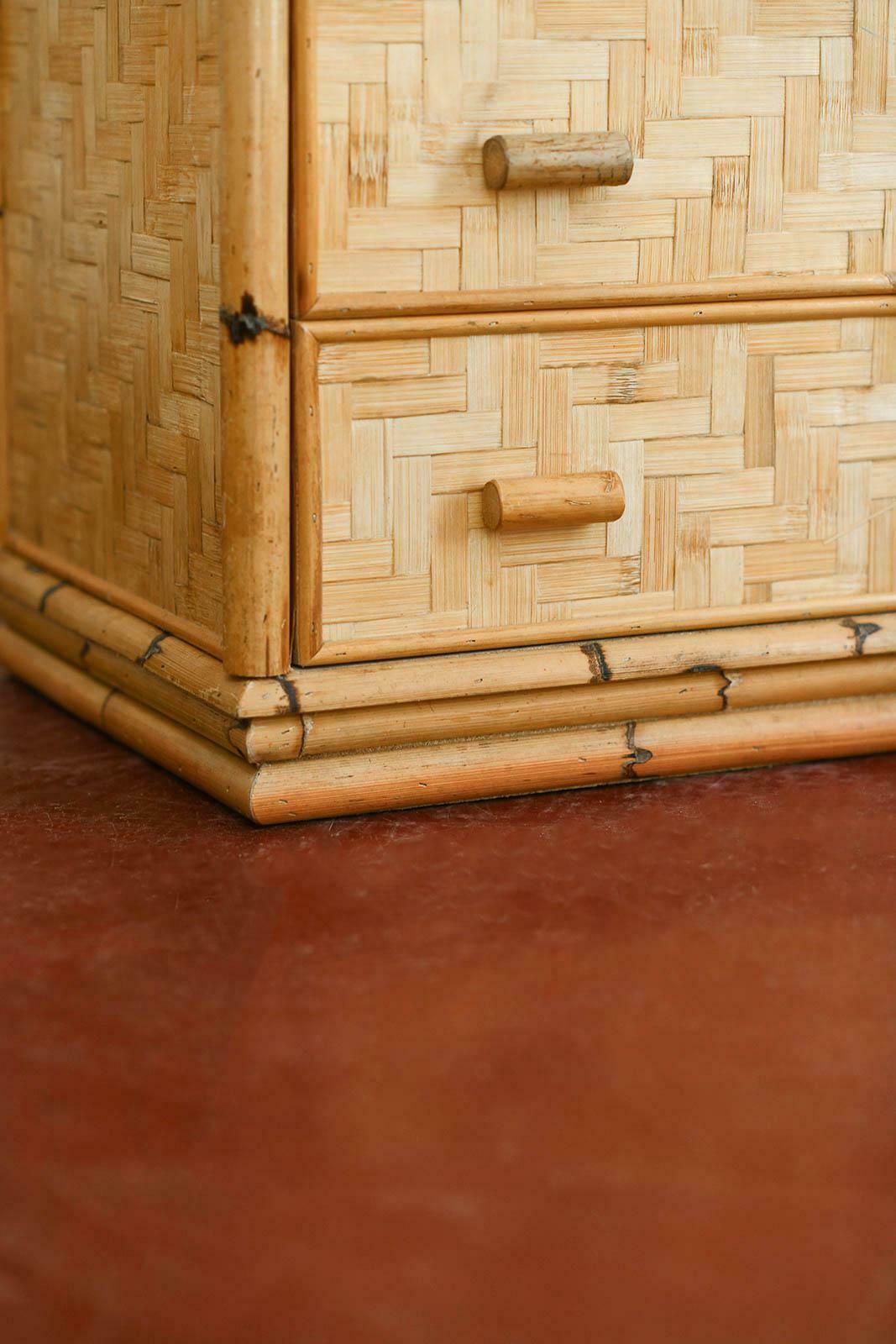 Chest Of Drawers In Bamboo And Pressed Bamboo, Italy 1980 photo buy