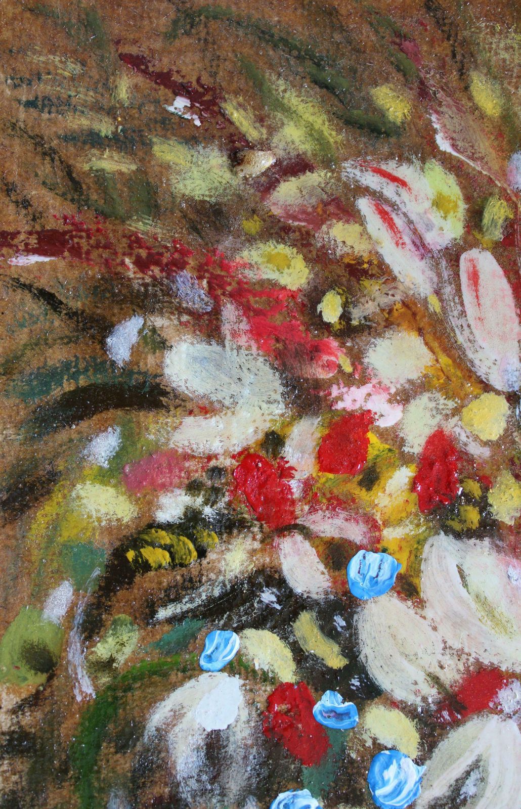 Uldis Krauzebouquet With Tulips. 2023, Cardboard, Mixed Media, 32x23 Cm2023 photo for sale