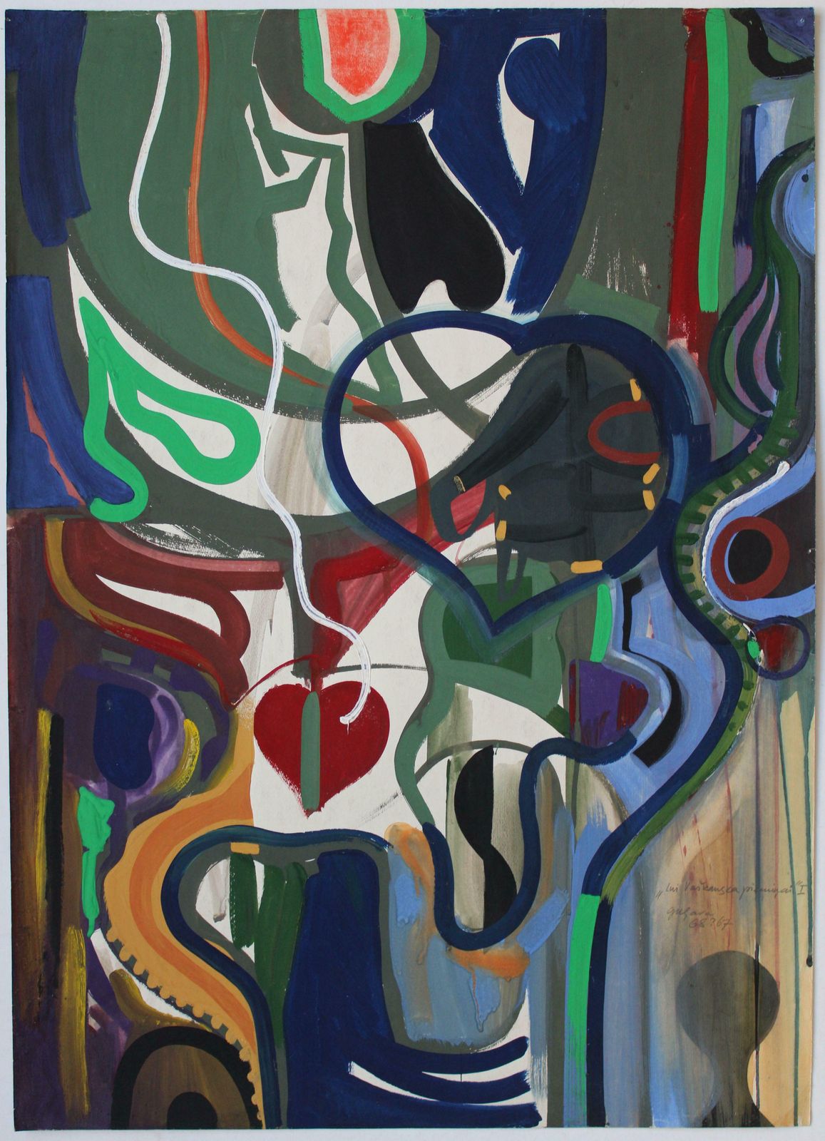 Gunars Klavain Memory Of Louis Washkansky. 1960s, Paper, Gouache, 86x61 Cm1960s photo furniture