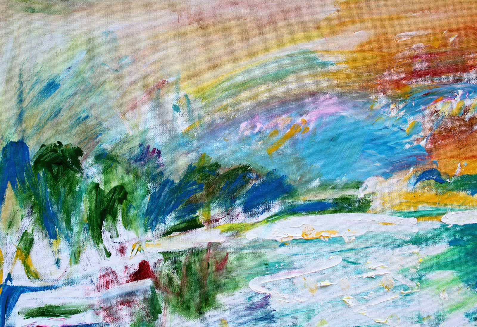 Maija Berzina Sunset By The Dunava. 2022, Canvas, Original Technique, 60x80 Cm2022 photo Art