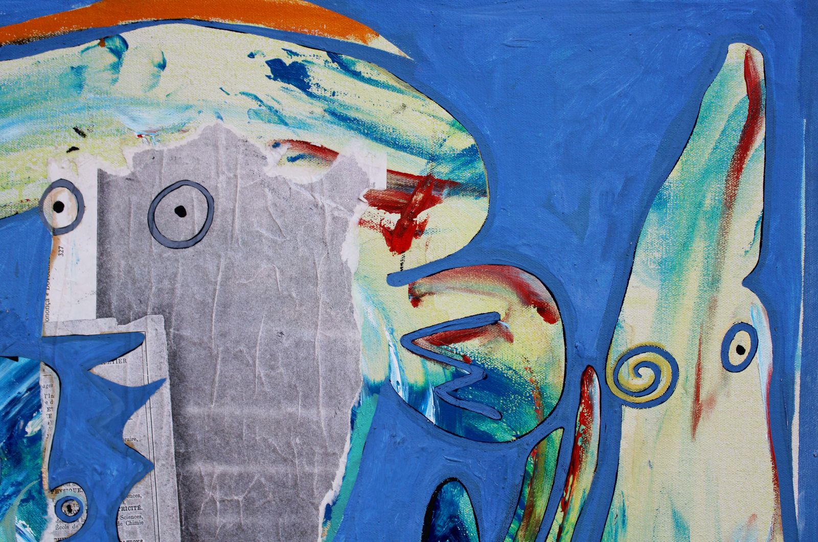 Meeting. 1997. Oil, Collage, Canvas, 53.5x75 Cm1997 photo Art