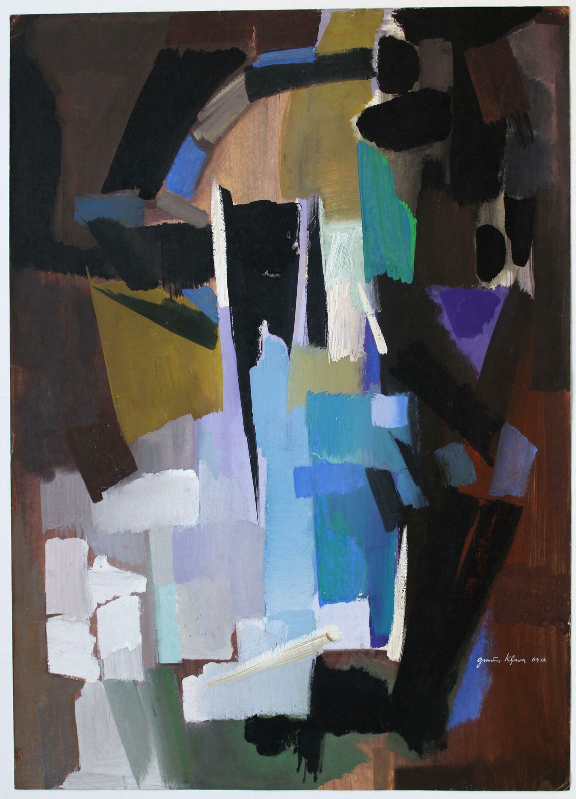 Gunars Klavaabstraction 1. 1964, Paper, Gouache, 83 X 59, 5 Cm1964 photo furniture