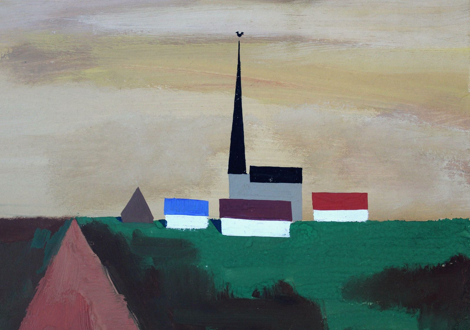 Gunars Klavalandscape. 1966, Paper, Gouache, 49. 5 X 45. 5 Cm1966 photo for sale