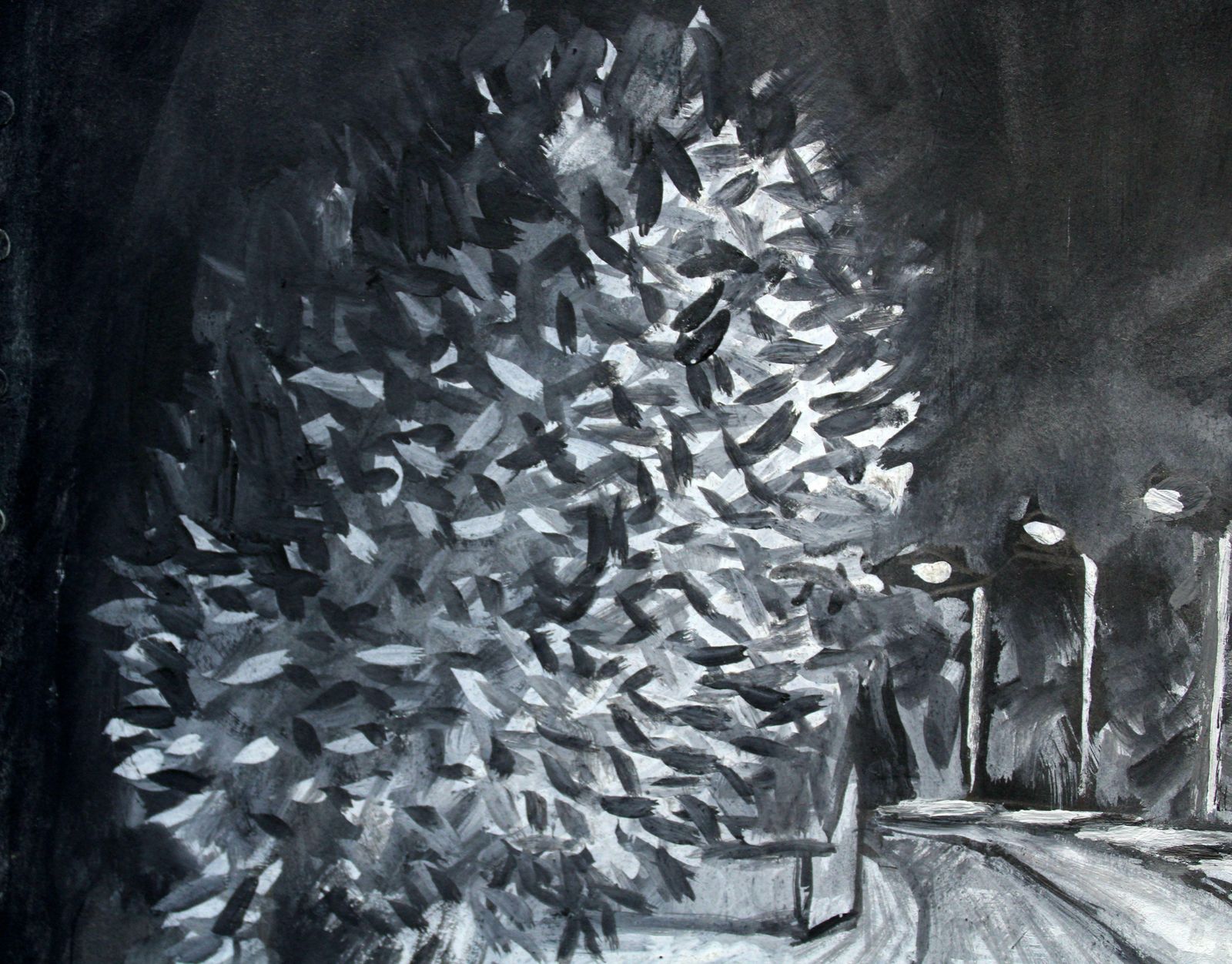 Ansis Butnorroad At Night. 2021, Gouache, Paper, 25x25 Cm2021 photo vinterior
