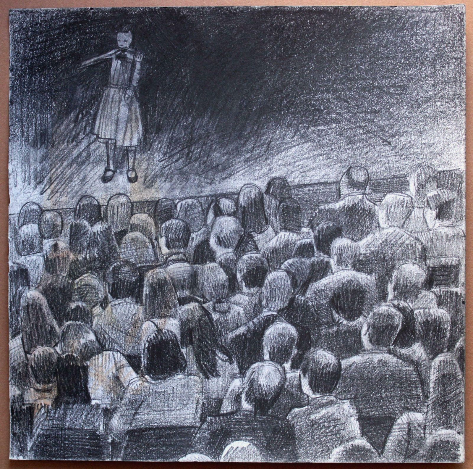 Ansis Butnorthe Little Violinist. 2021., Pencil, Paper, 25x25 Cm2021 photo furniture