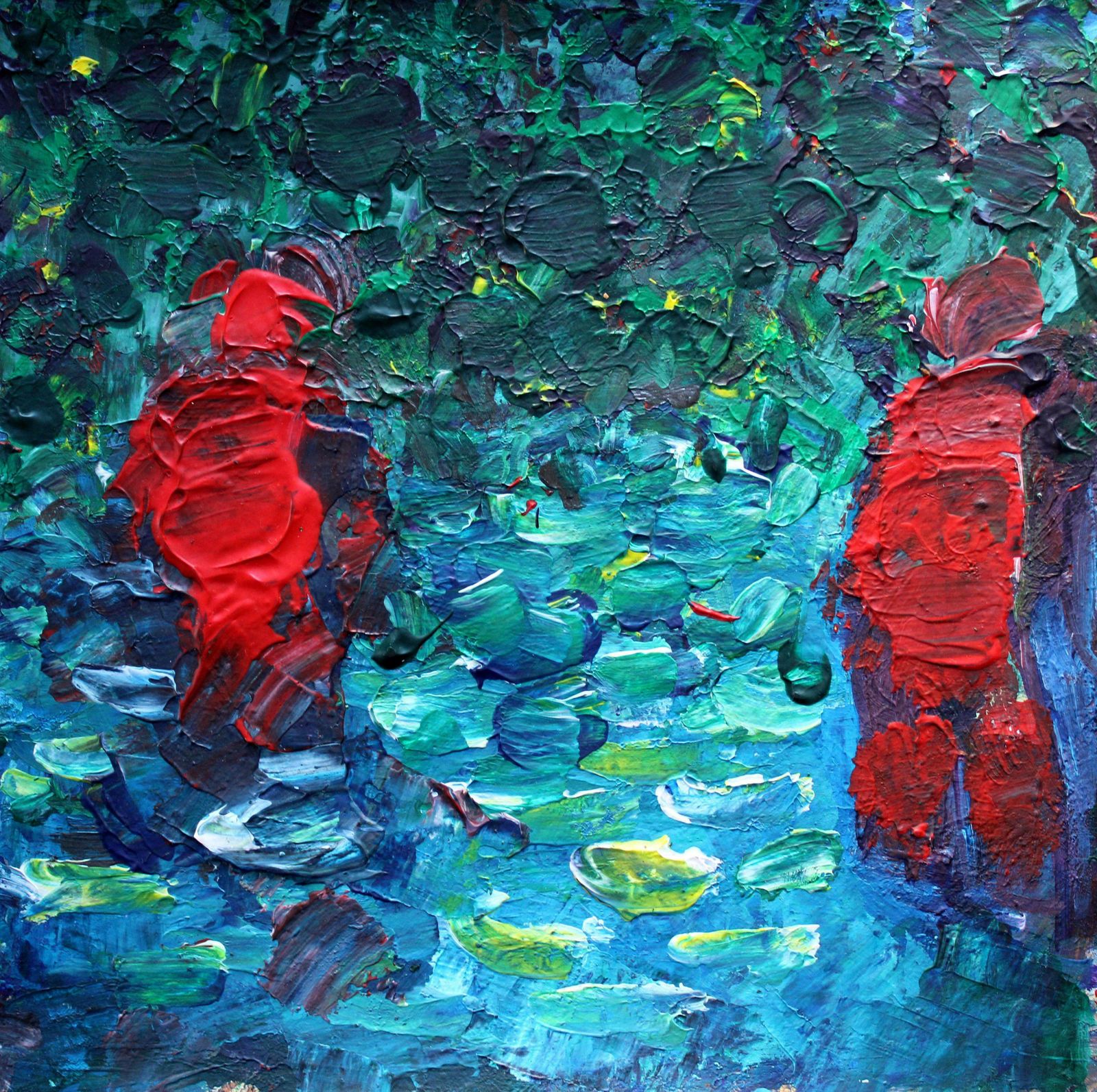 Ansis Butnornight Swim. 2023., Acrylic, Paper, 25 X 25 Cm2023