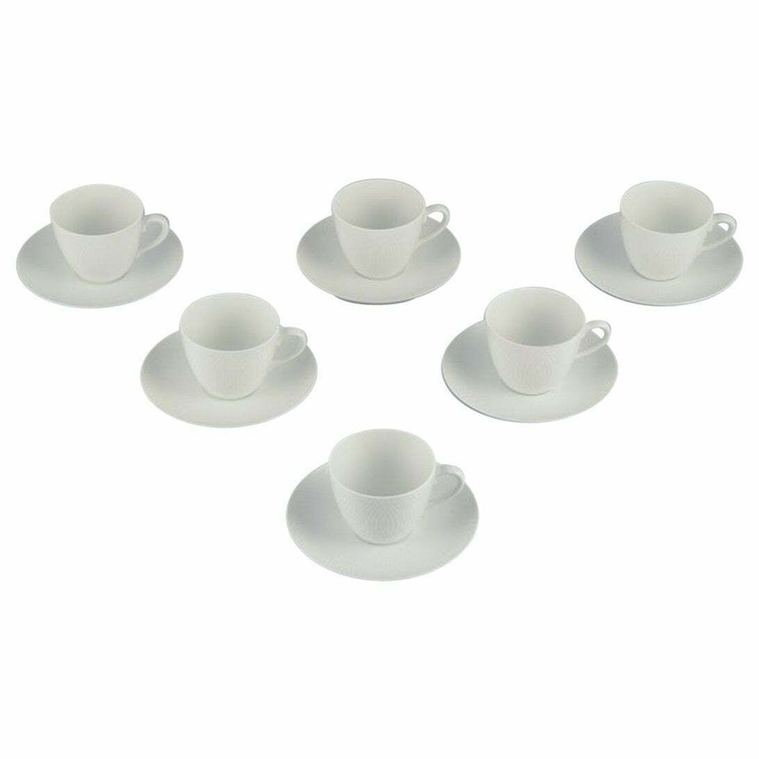 Axel Salto For Royal Copenhagen. Six Pairs Of Coffee Cups In White Porcelain.