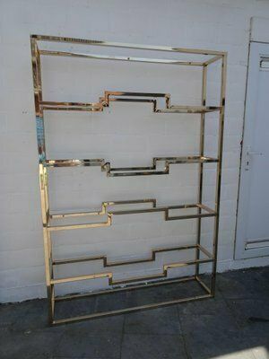 photo vinterior 23 Ct Gilded Shelves By Dewulf Selection For Belgo Chrom / Dewulf Selection, 1970s