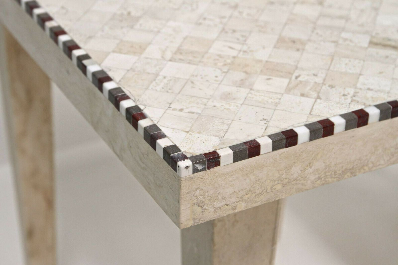 Pair Of 20th Century Italian Travertine Stone Side Tables, Italy 1980 photo vintage