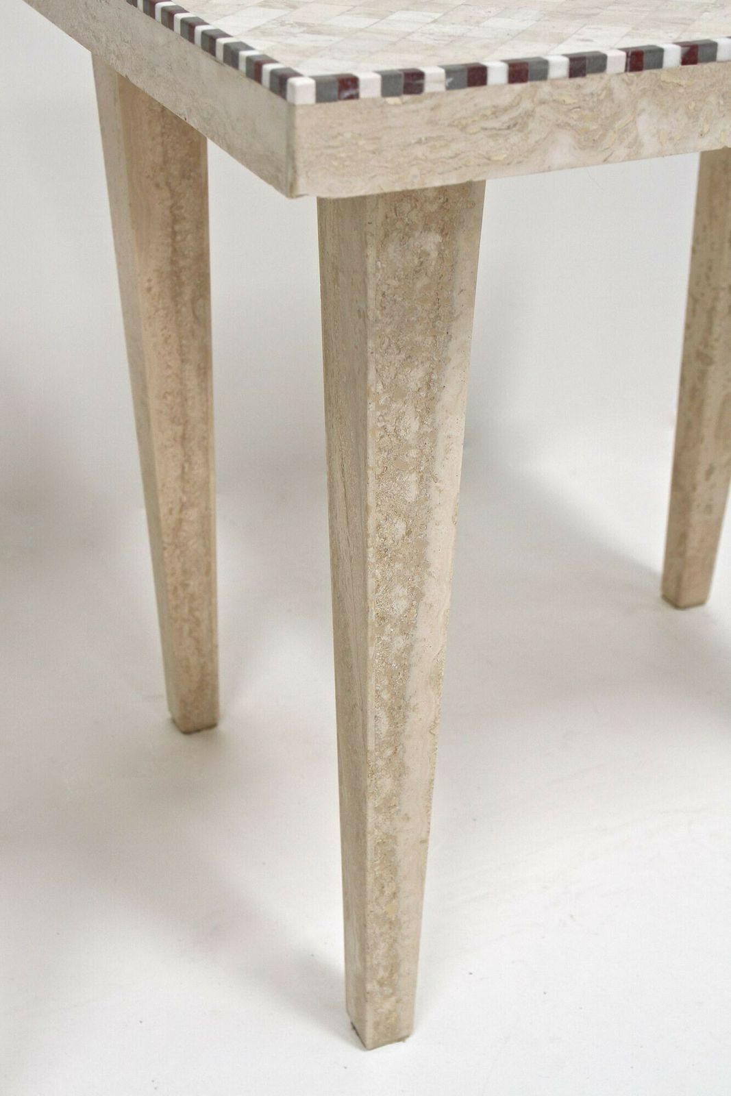 Furniture Pair Of 20th Century Italian Travertine Stone Side Tables, Italy 1980 photo