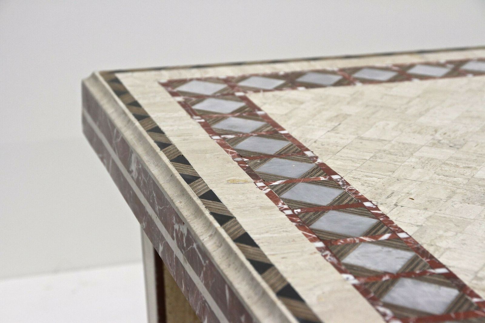 1980s Italian Travertine/ Marble Stone Coffee Table, It Ca. 1980 photo vinterior