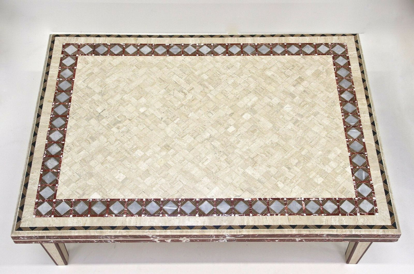 1980s Italian Travertine/ Marble Stone Coffee Table, It Ca. 1980 photo vintage