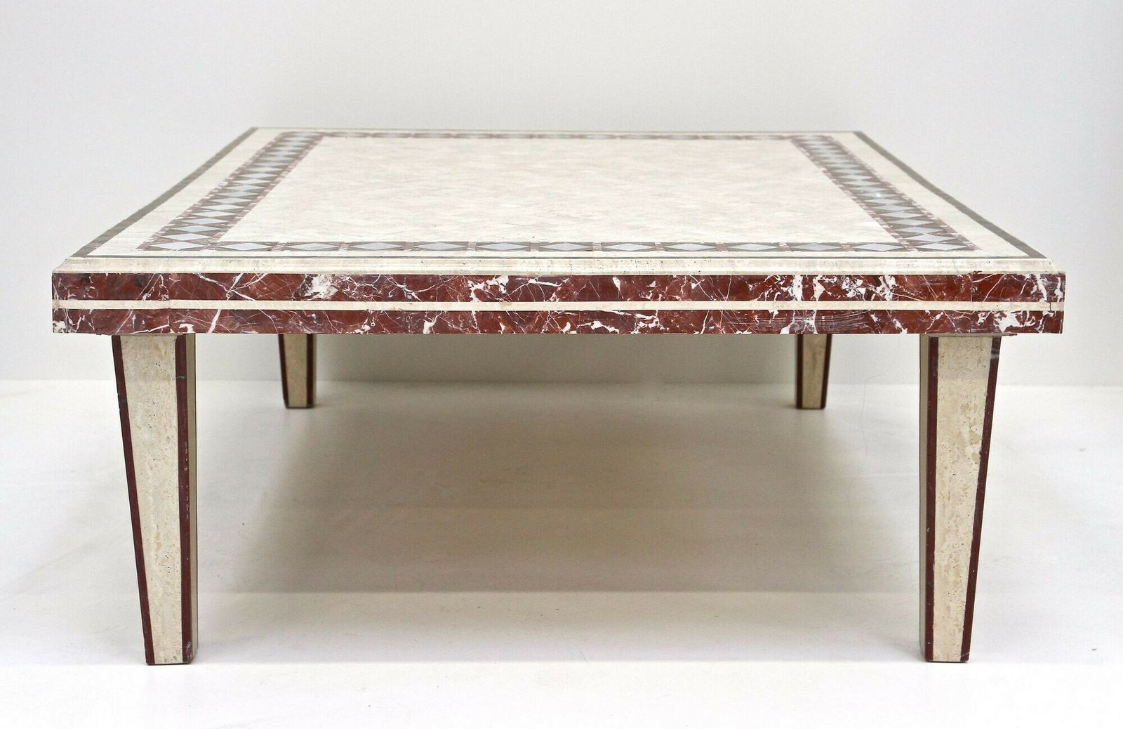 3000.0 1980s Italian Travertine/ Marble Stone Coffee Table, It Ca. 1980 photo