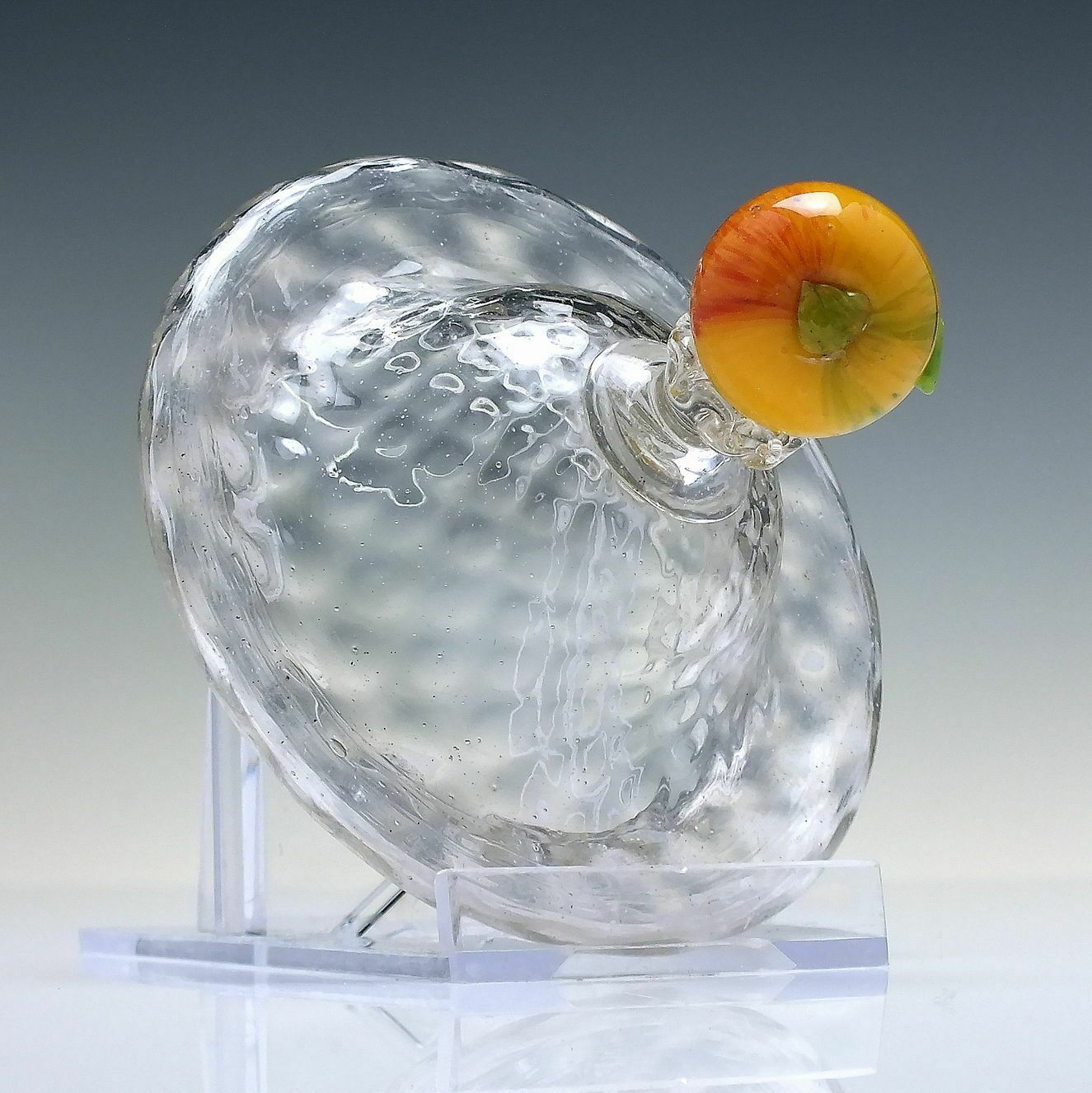 Antique Venetian Salviati Glass Bowl With Apple Finial Cover C1890 photo for sale