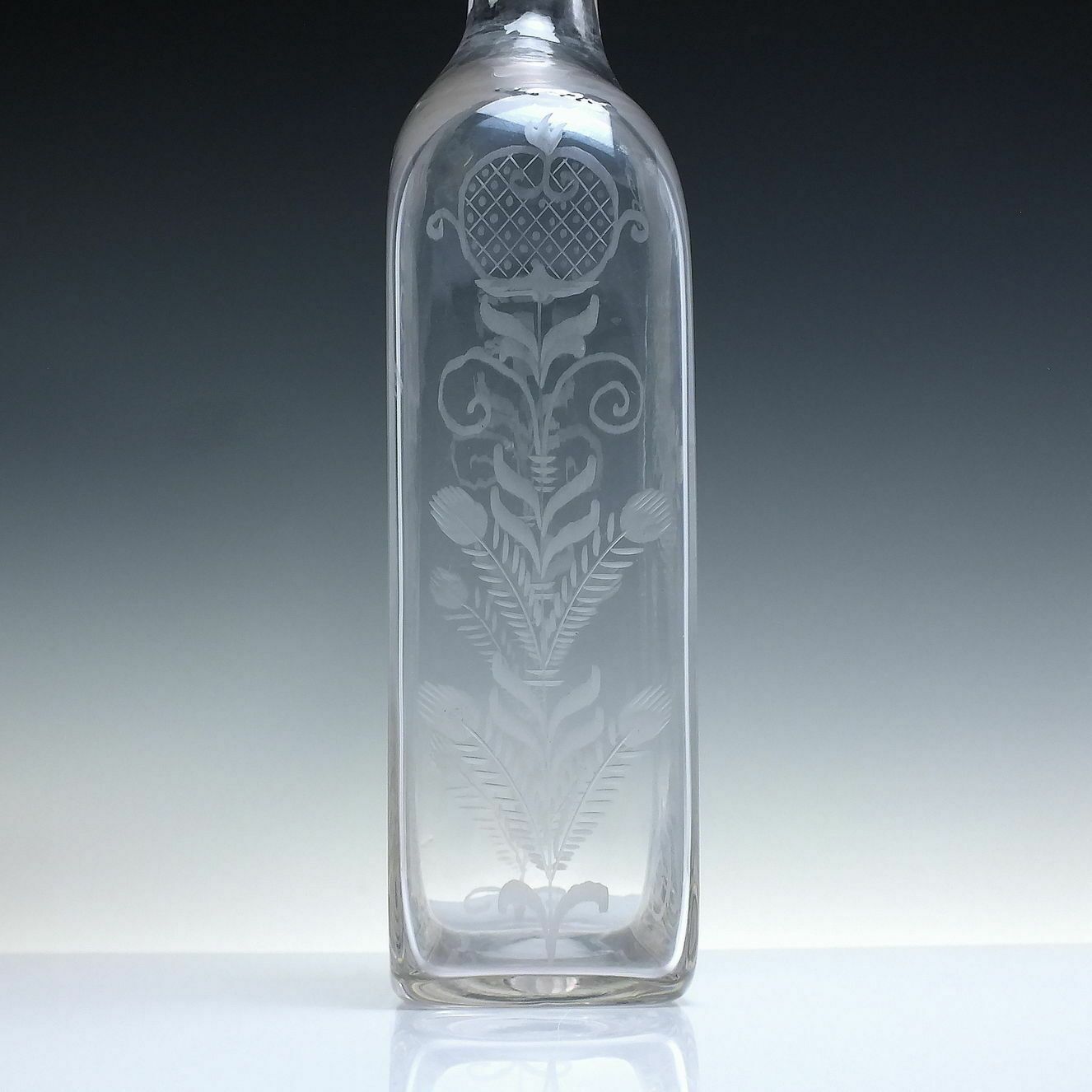 19th Century Engraved Magnum Glass Decanter C1850 photo 590.0