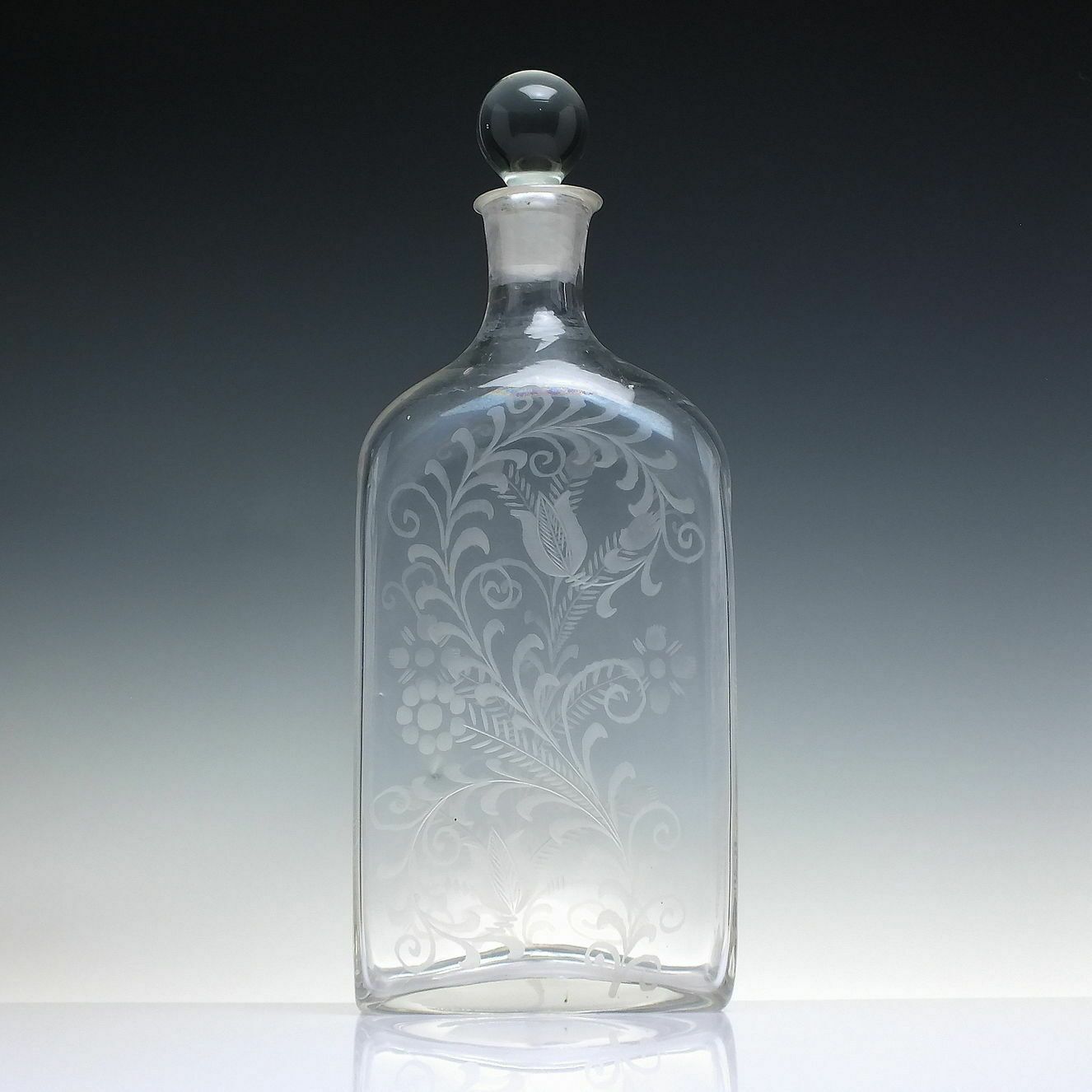 19th Century Engraved Magnum Glass Decanter C1850 photo buy