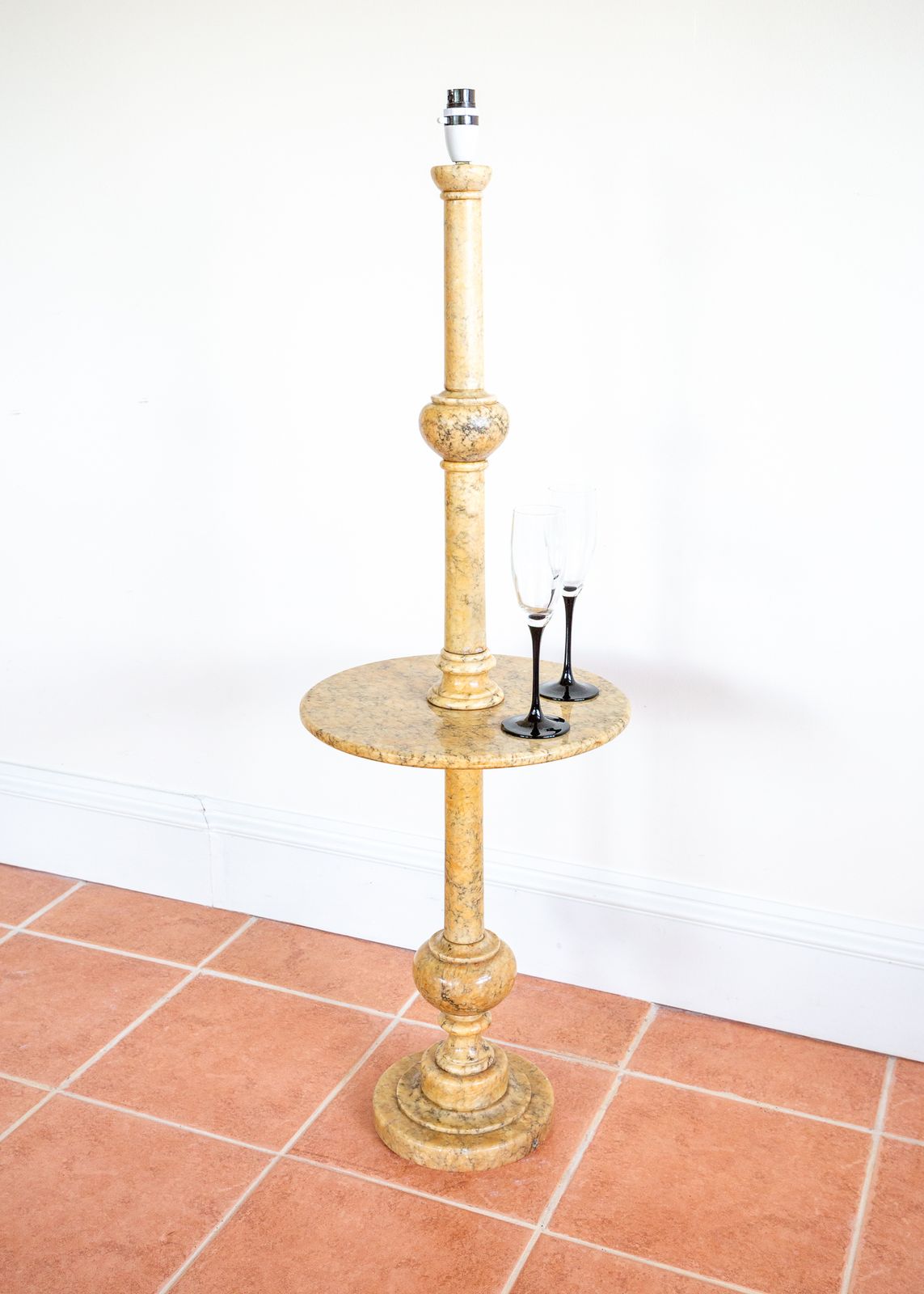 Italian Pedestal Alabaster Lamp With Shelf Mid Century Hollywood Regency 1950s N.Eoclassical M.Arble T.Able Mcm Lake Como Riviera Villa Style photo 2350.0
