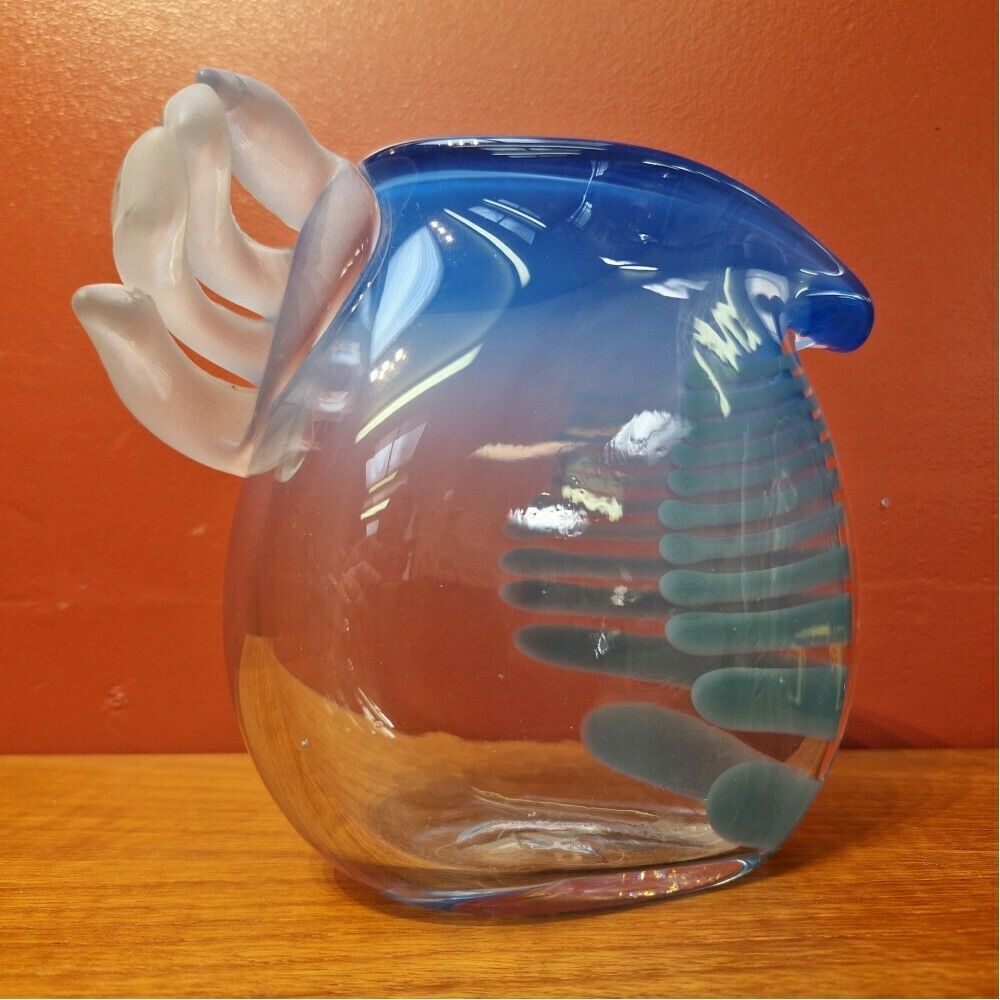 1990's Uk Studio Art Glass Vase By Karlin Rushbrooke