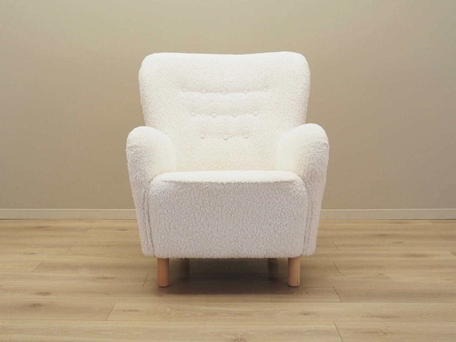 White Armchair, Scandinavian Design, Production: Denmark photo for sale