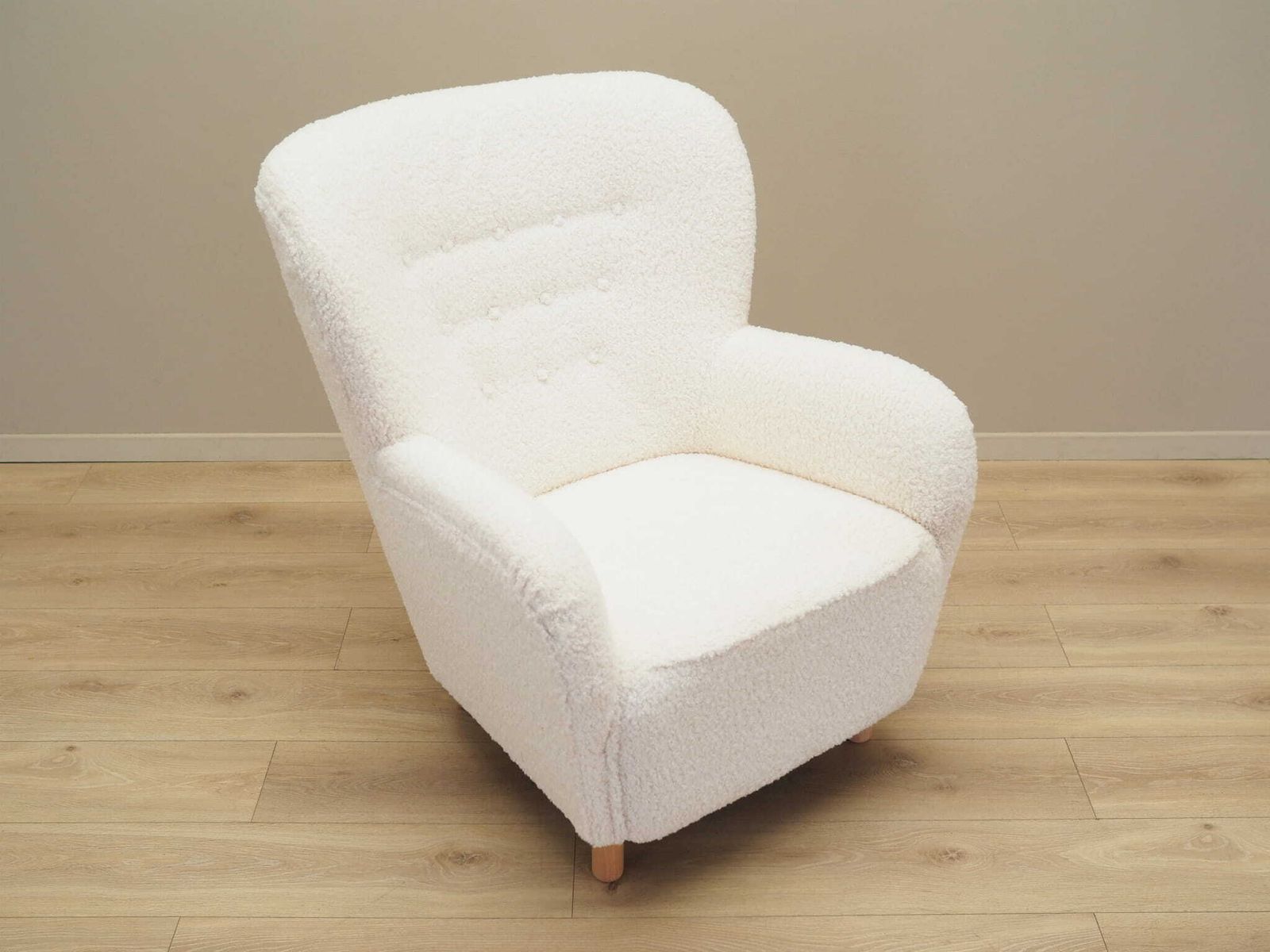 White Armchair, Scandinavian Design, Production: Denmark photo vintage
