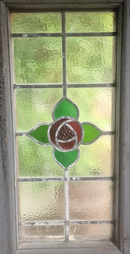Pair Of Rose Stained Glass Windows photo furniture