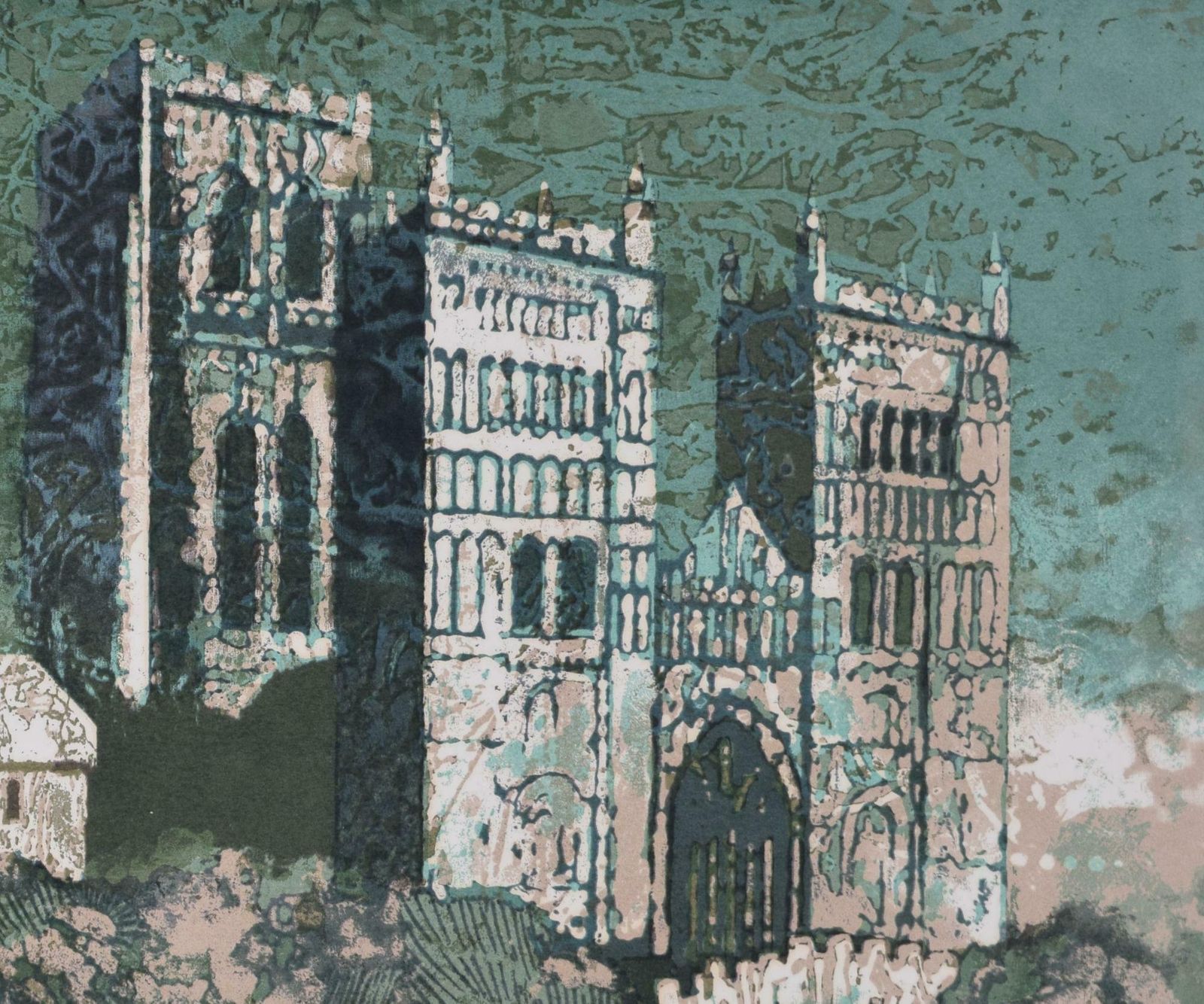 Norman Wade Durham Cathedral Silkscreen Print By Norman Wade 1972 photo Art