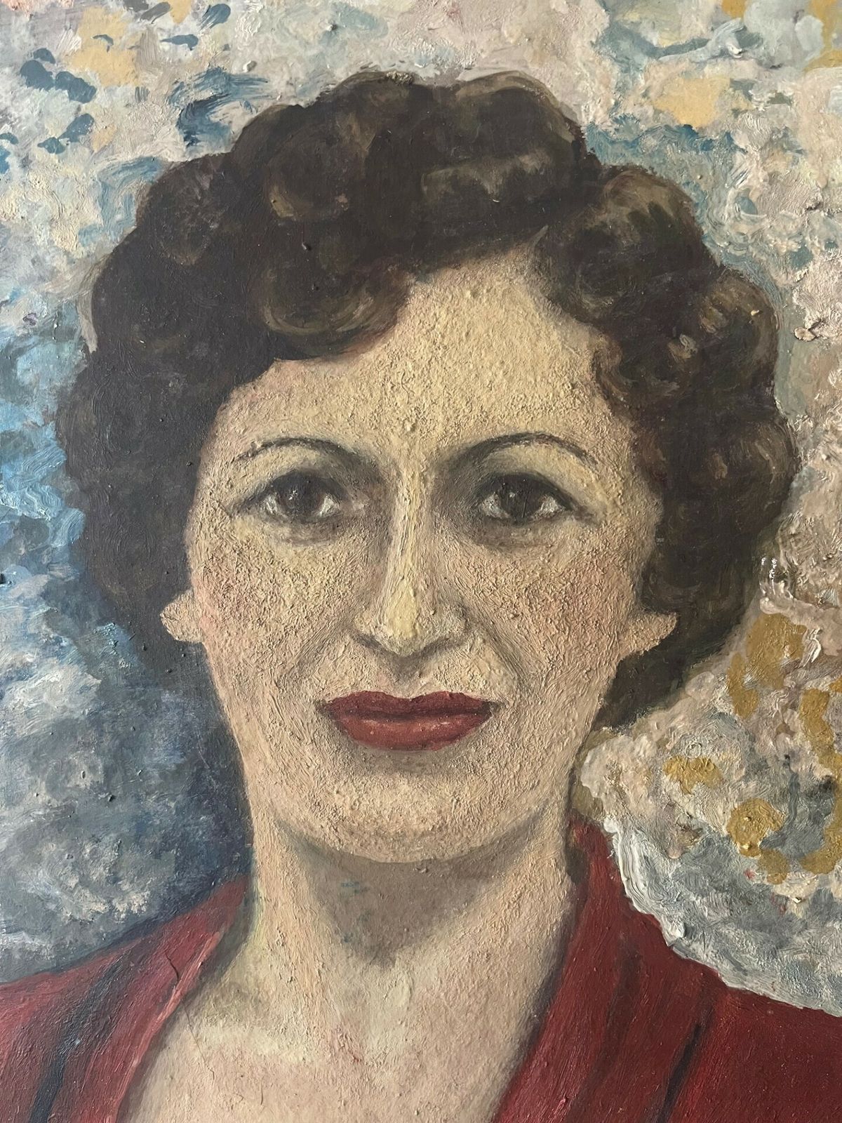 French Female Portrait In Oil On Board   1956