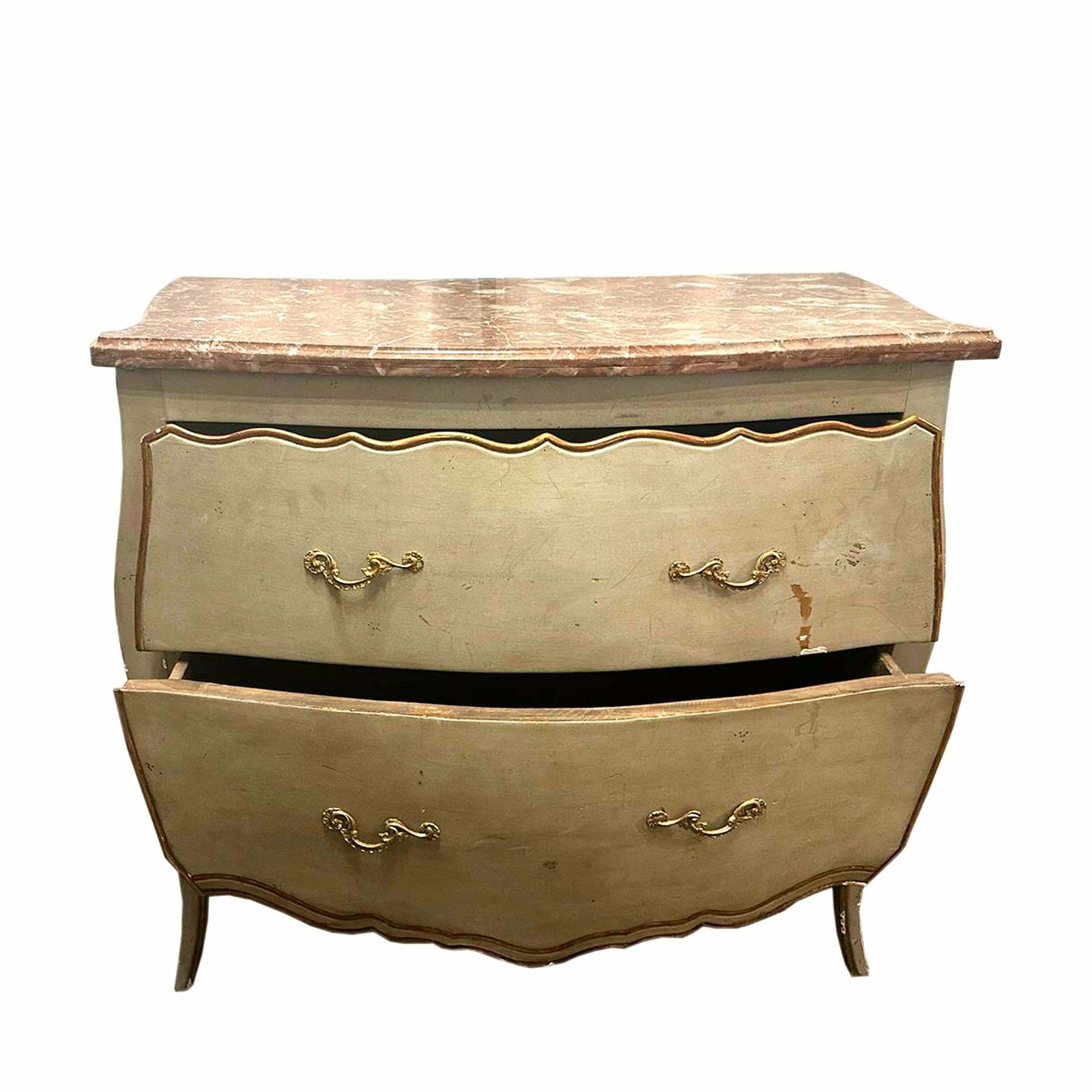 Rococo Style  Handcrafted Two Drawer Chest, Italy, 19th Century. photo for sale
