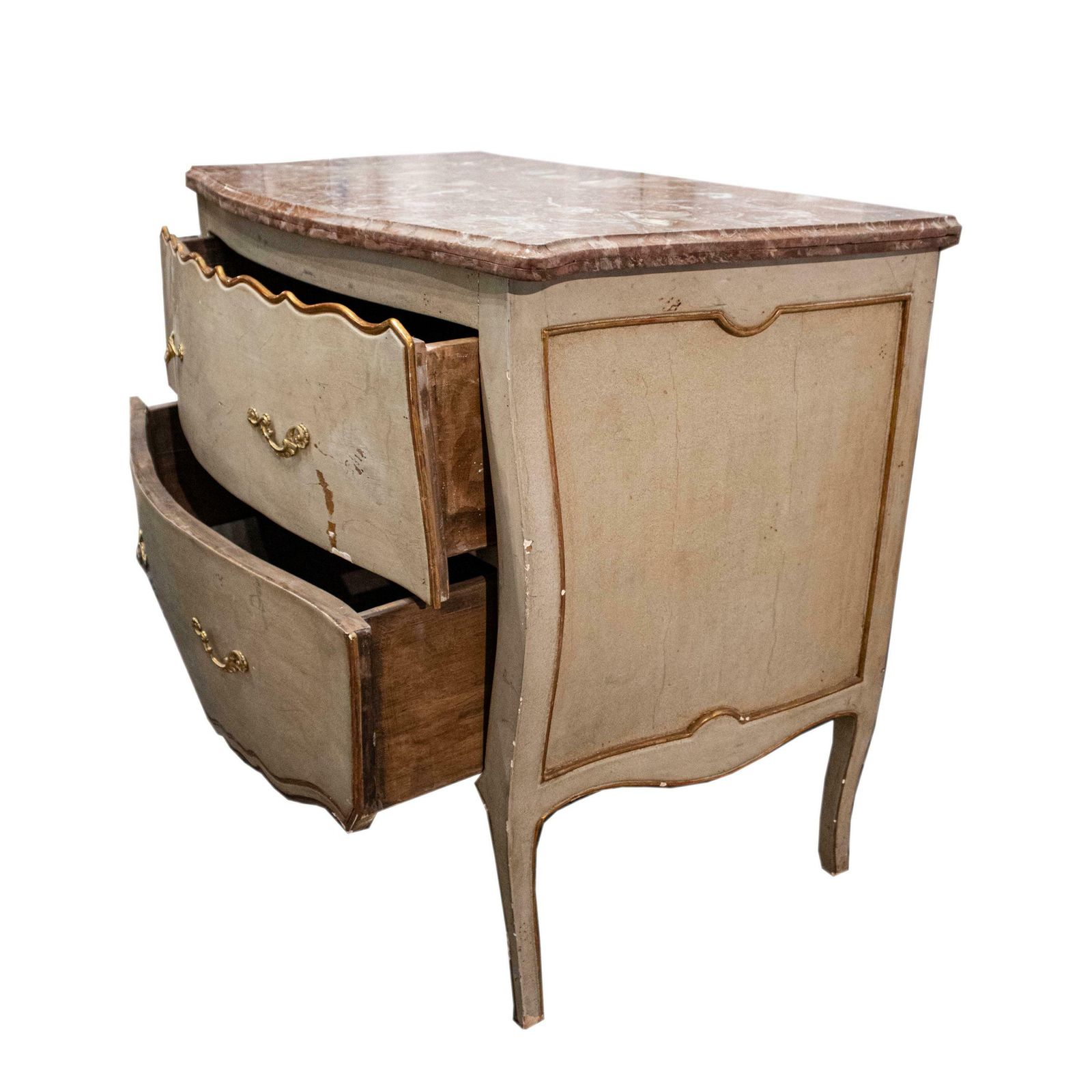 Rococo Style  Handcrafted Two Drawer Chest, Italy, 19th Century. photo Furniture